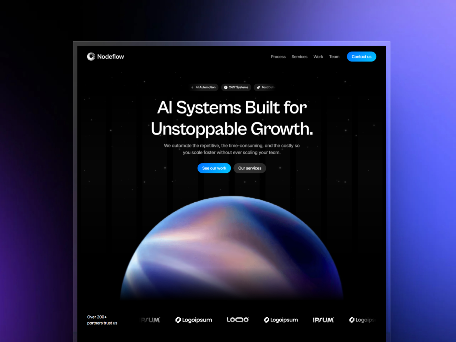 Nodeflow — Free AI Automation Agency Framer Template preview