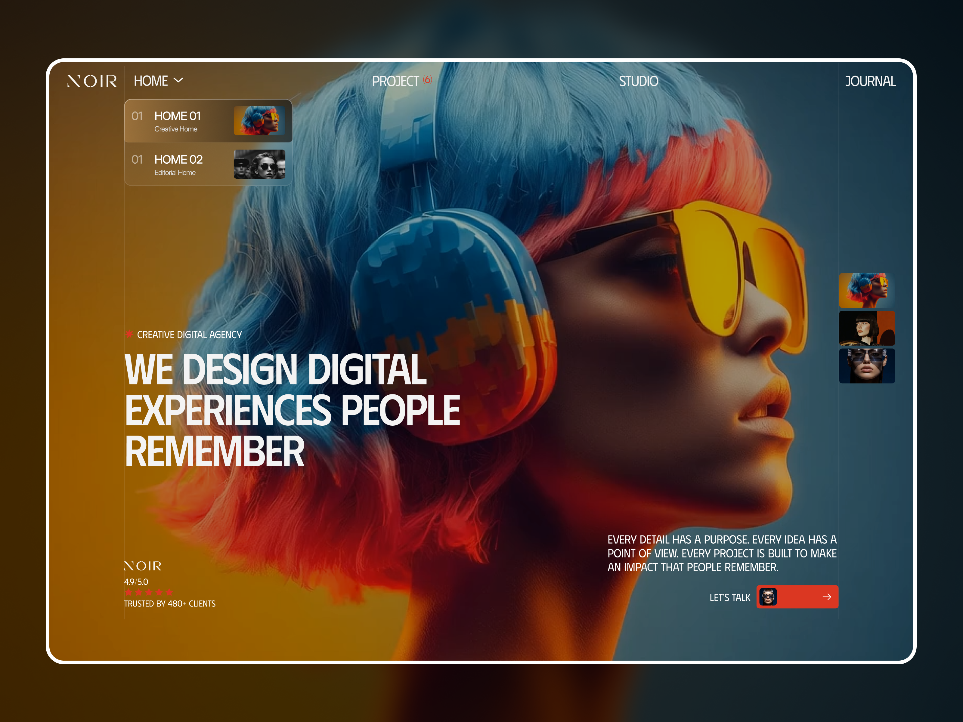 NOIRR — Free Portfolio Framer Template preview