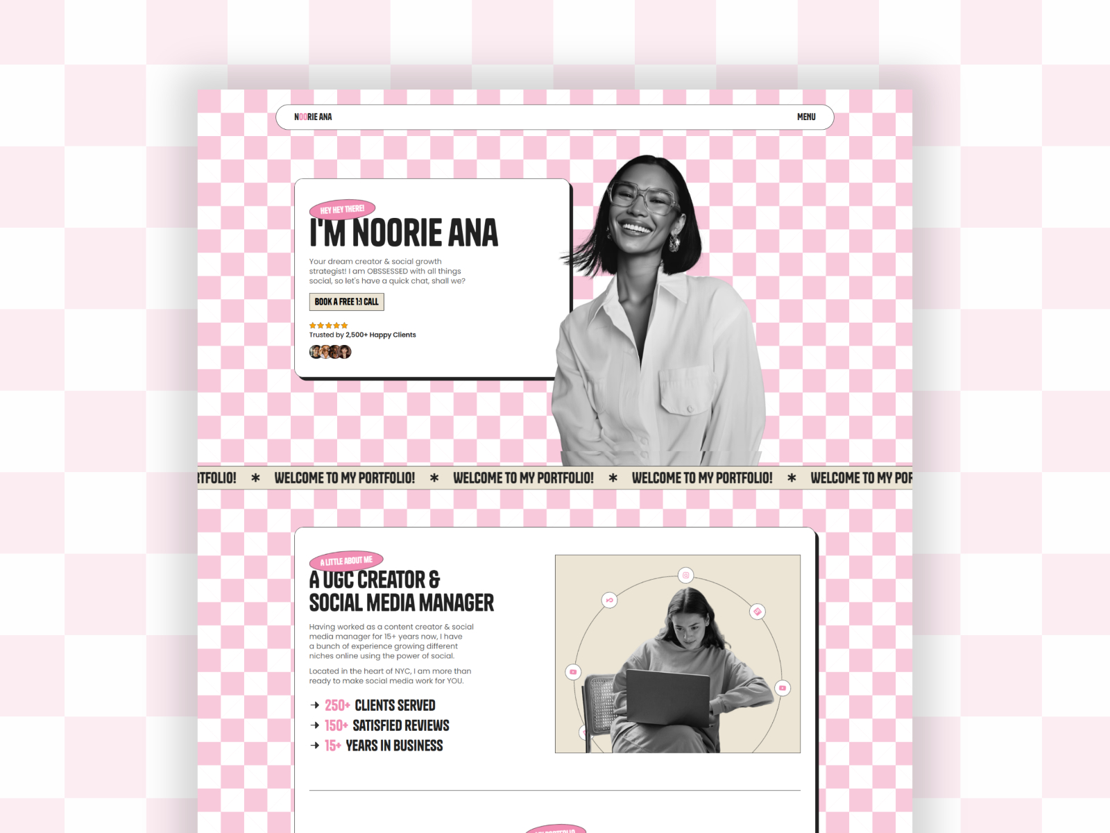 NOORIE — Free Creator Portfolio Framer Template preview