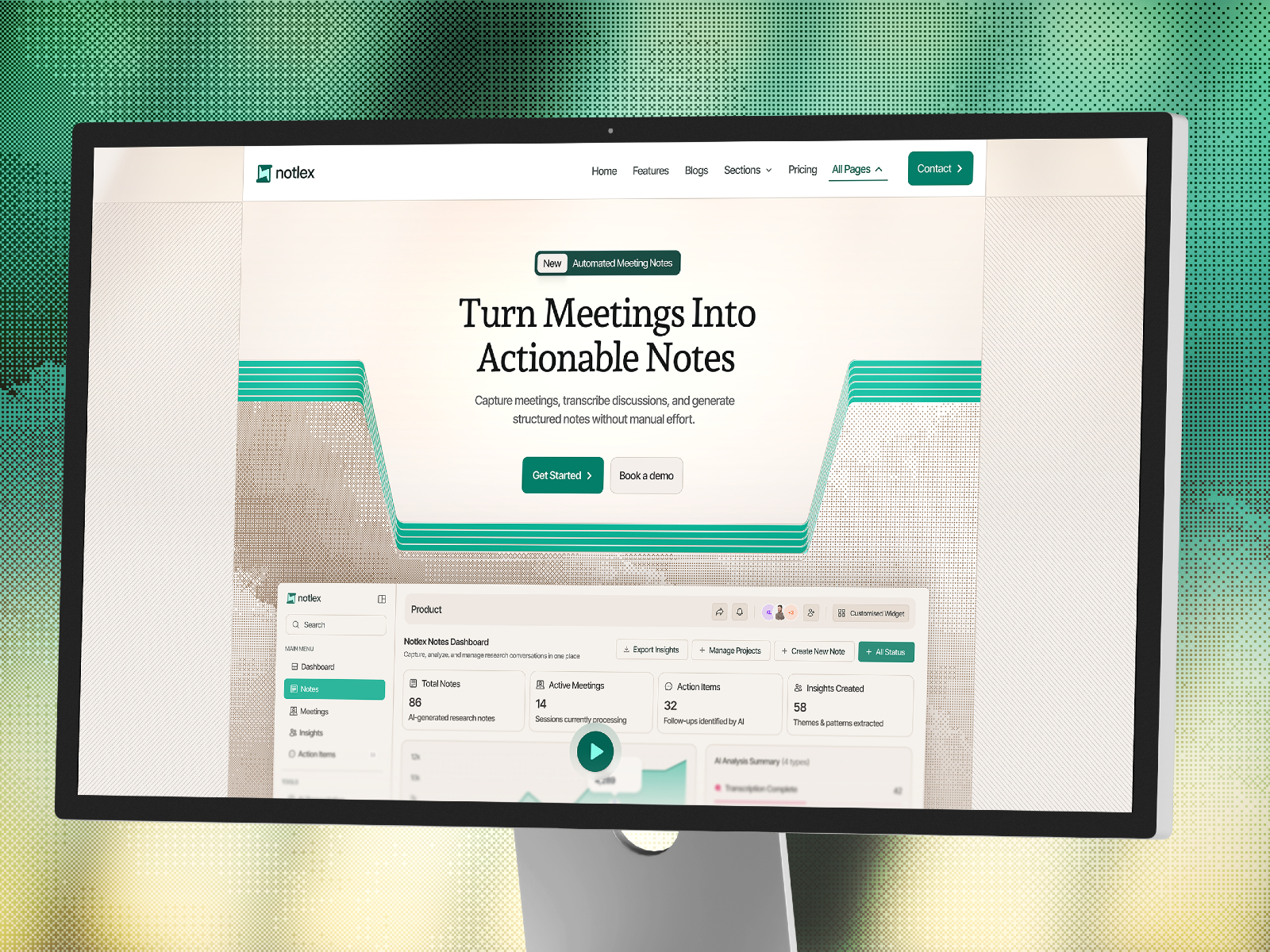Notlex — Free SaaS Startup Framer Template preview
