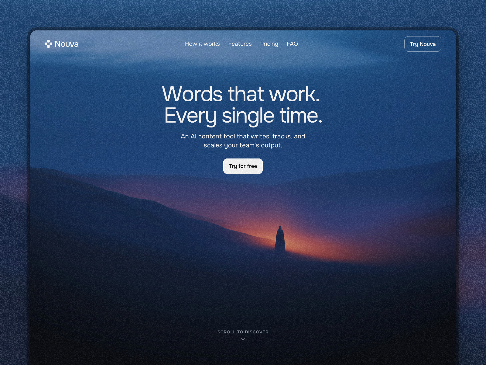 Nouva — Free AI & SaaS Product Framer Template preview