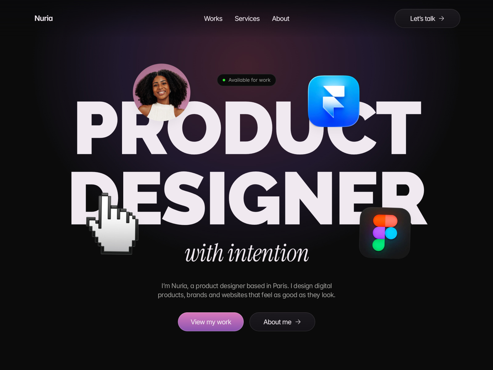 Nuria — Free Portfolio Template for Framer preview