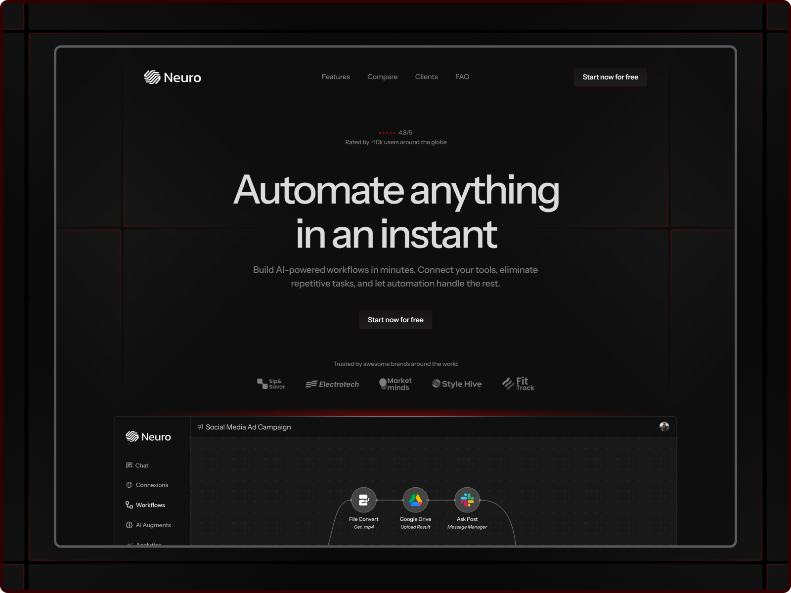 Nuron — Free SaaS Framer Template preview