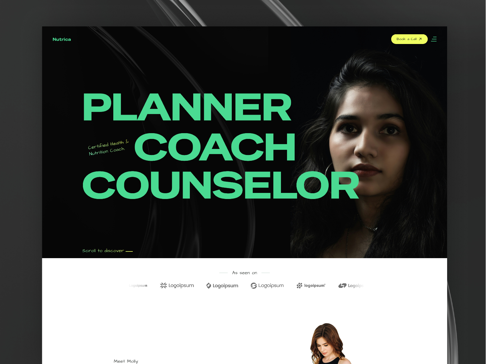 Nutrica — Free Nutritionist Framer Template preview