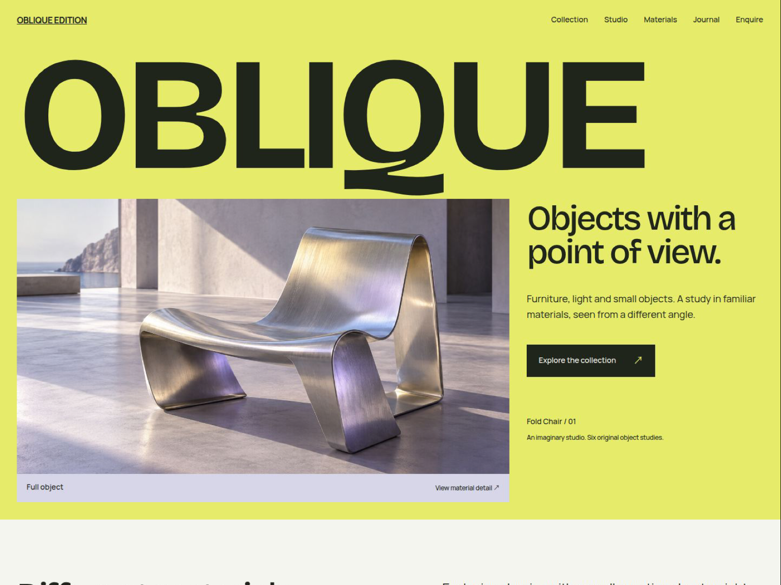 Oblique Edition — Free Portfolio Template for Framer preview