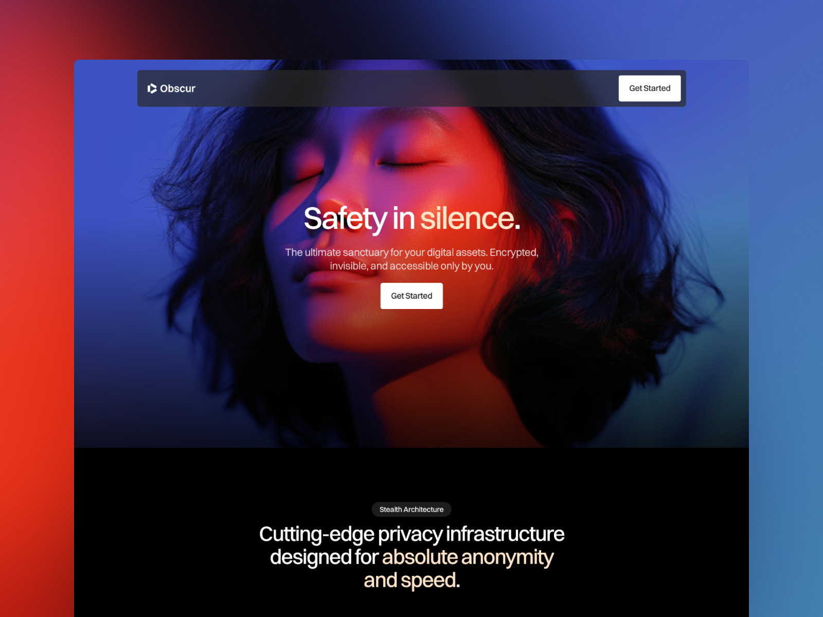 Obscur Tech — Free B2B SaaS & Security Framer Template preview