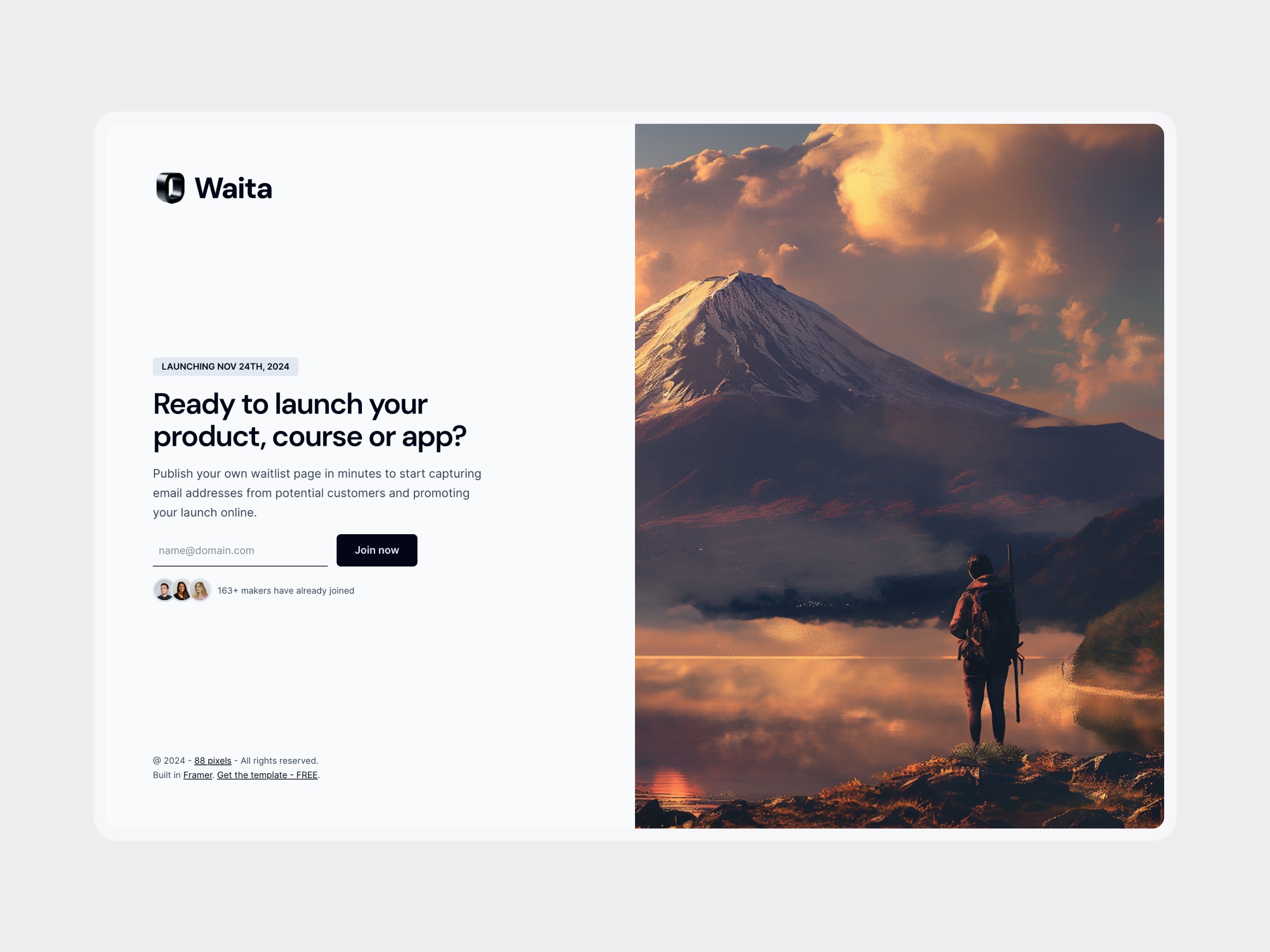 Odota: Free AI Website Template by Julien Vier — Free Landing Page Framer Template preview