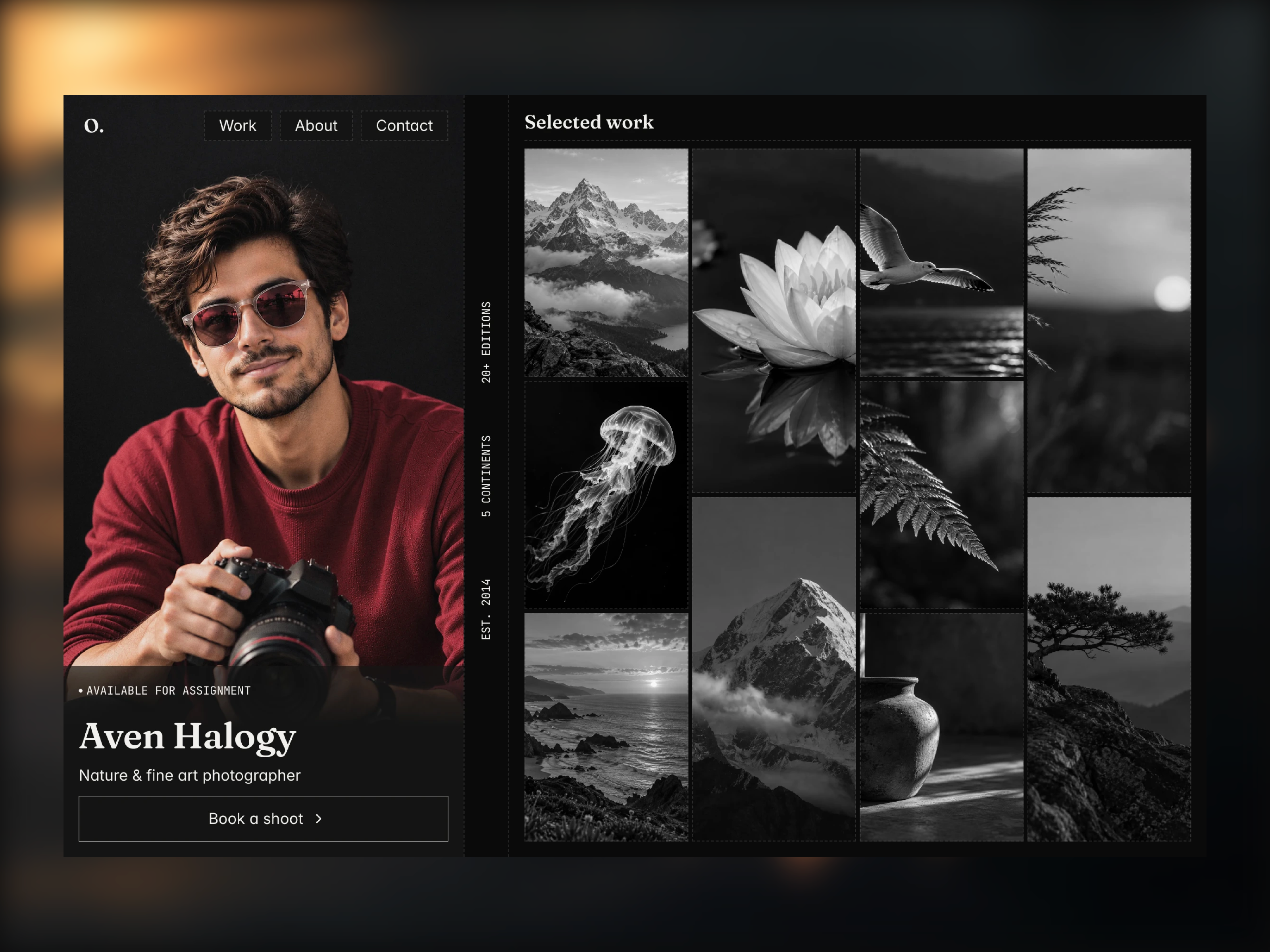 Optical — Free Photography Template for Framer preview