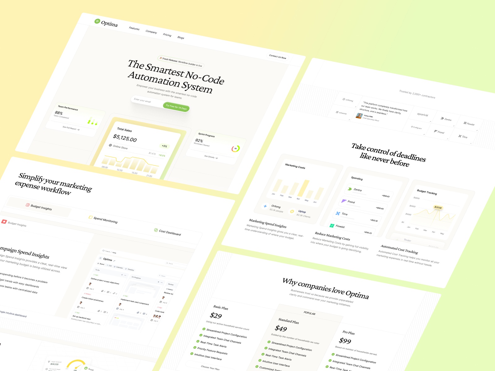 Optiima — Free SaaS Product Marketing Framer Template preview