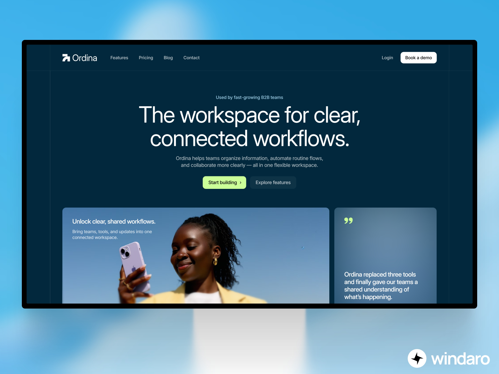 Ordina — Free B2B SaaS Framer Template preview