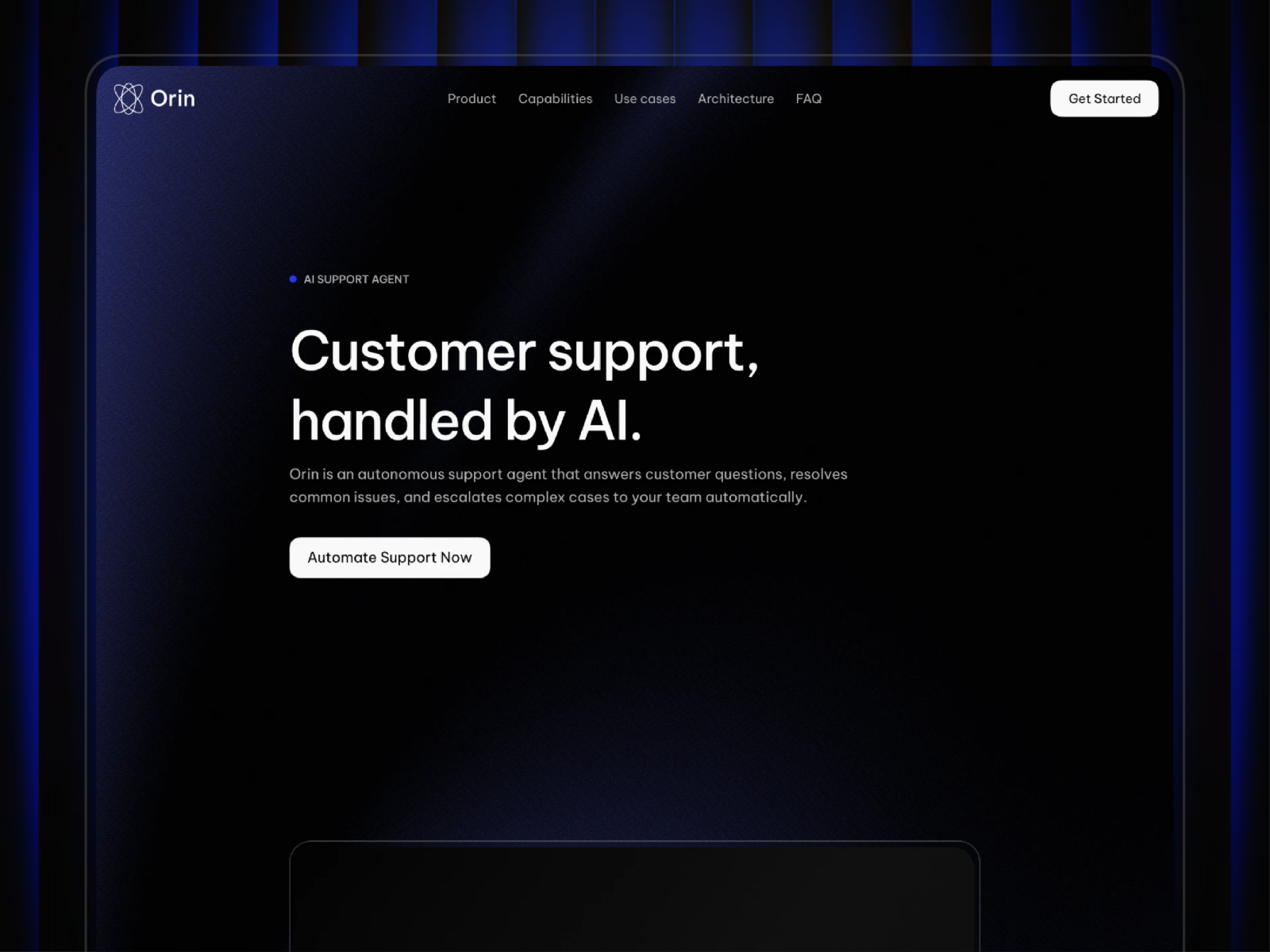 Orin — Free Micro SaaS Framer Template preview