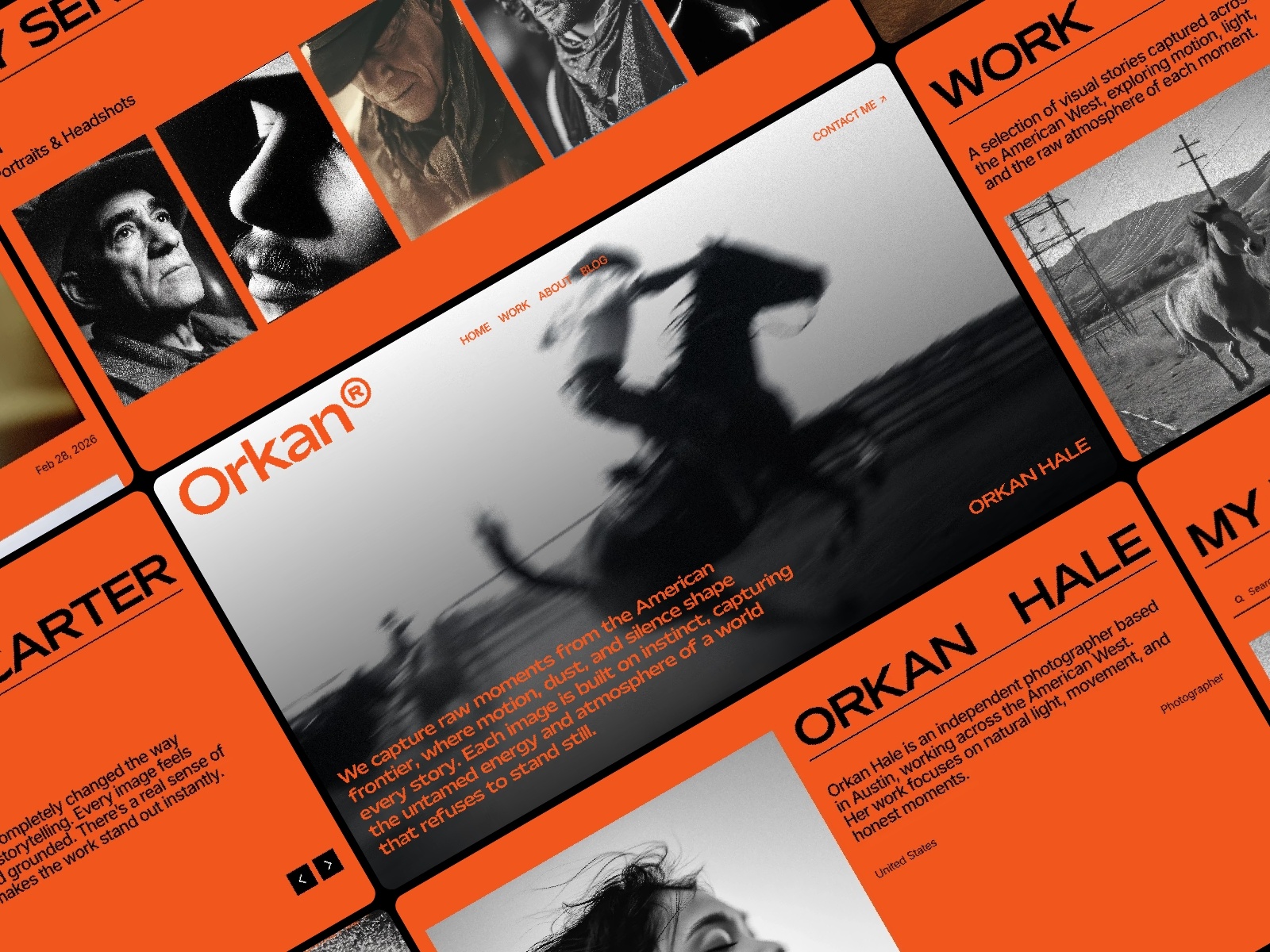Orkan — Free Photography Portfolio Framer Template preview