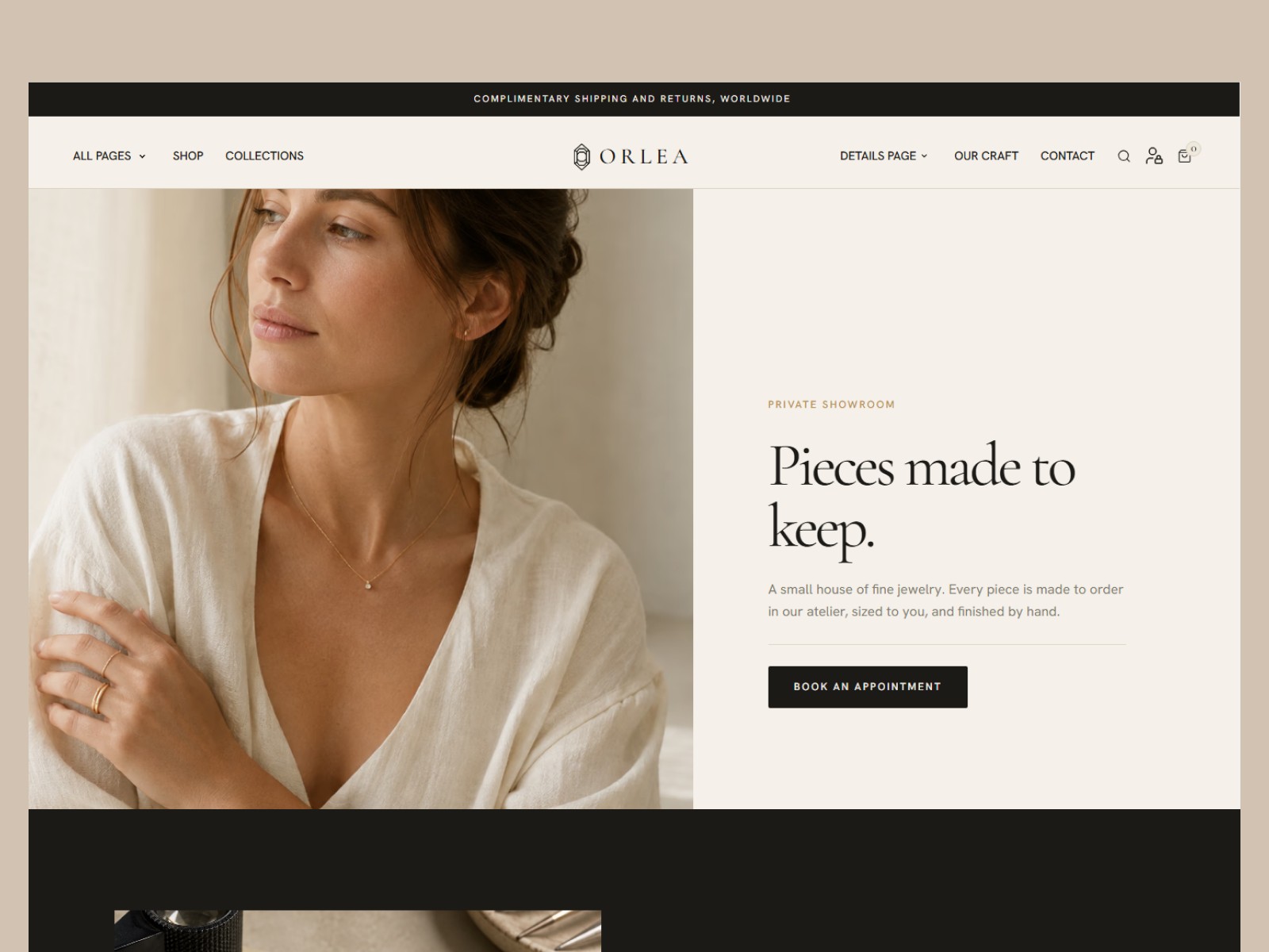 Orlea: Free Ecommerce Website Template by FramerHub.io — Free Ecommerce Framer Template preview