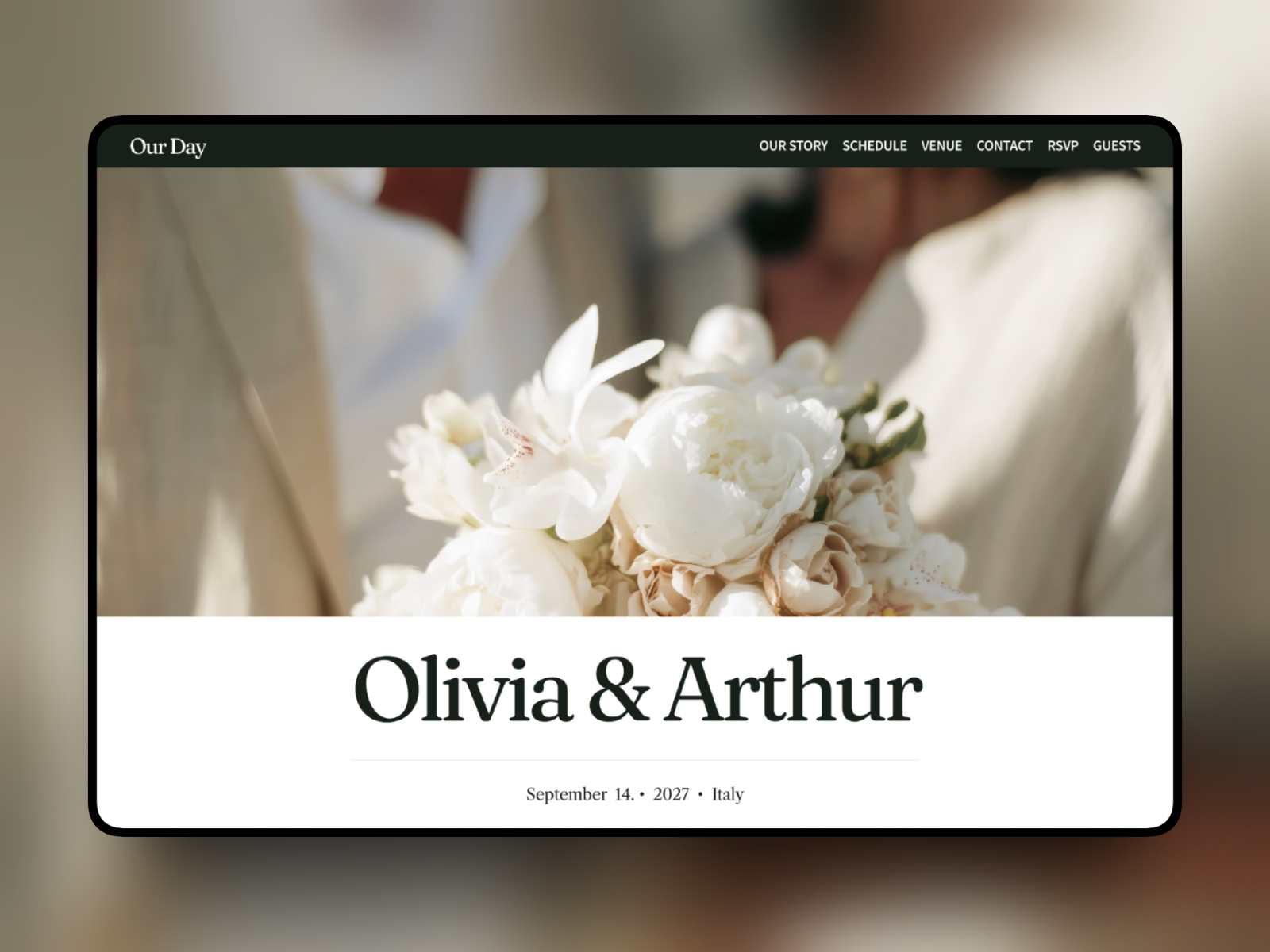 Our Day — Free Wedding Framer Template preview