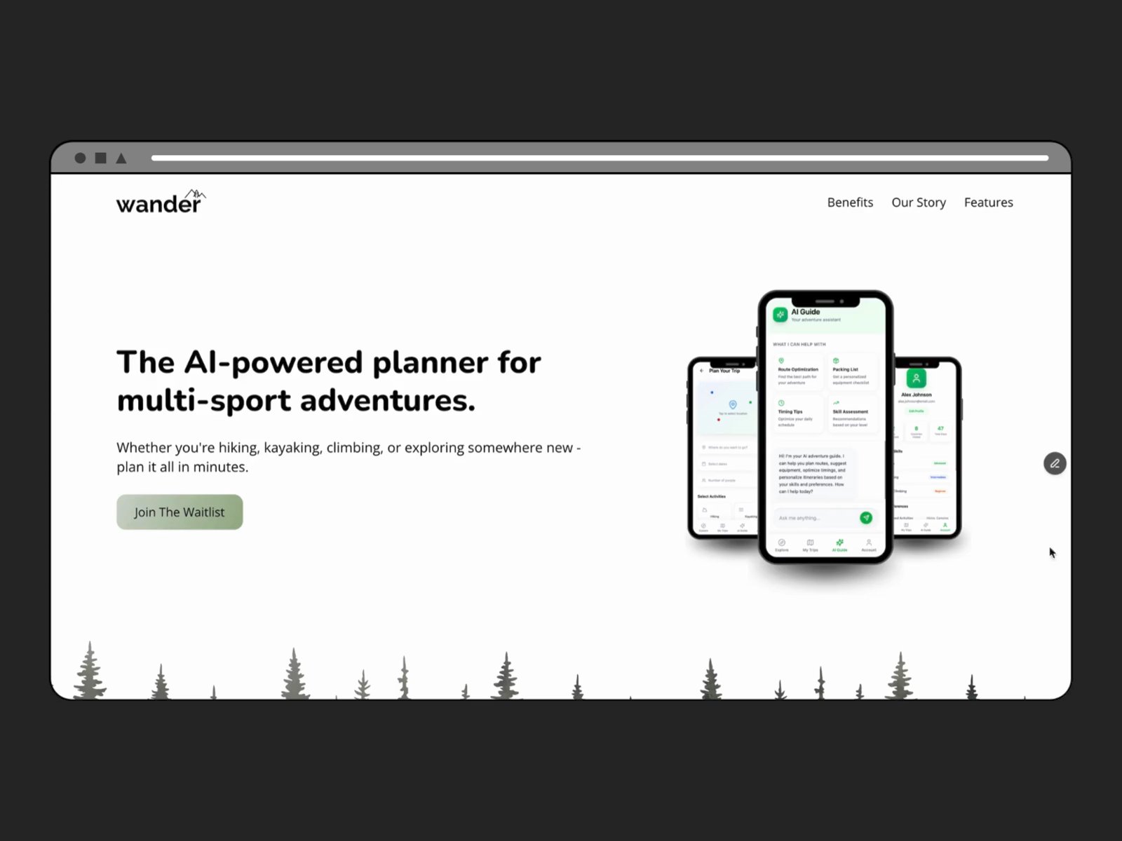 Outdoor App Landing — Free Startup Website Template by Klaudia Pyć — Free SaaS Template for Framer by Klaudia Pyć preview