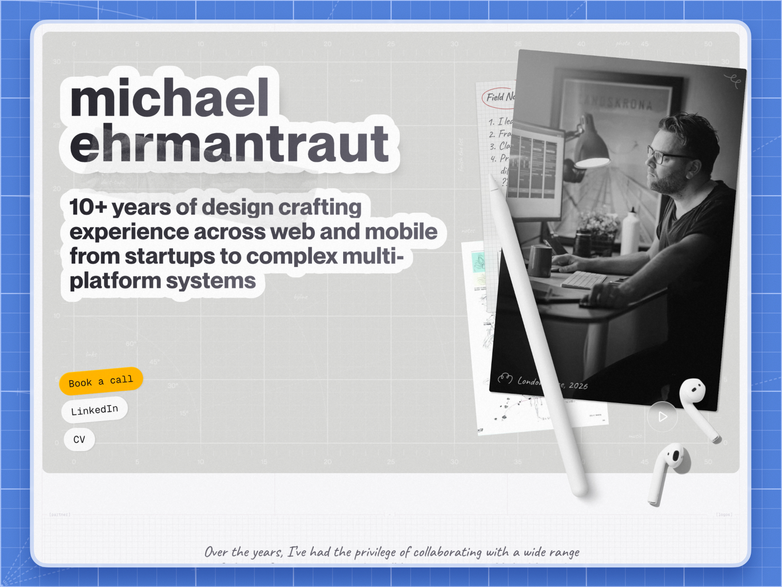 Paperline — Free Portfolio Framer Template preview