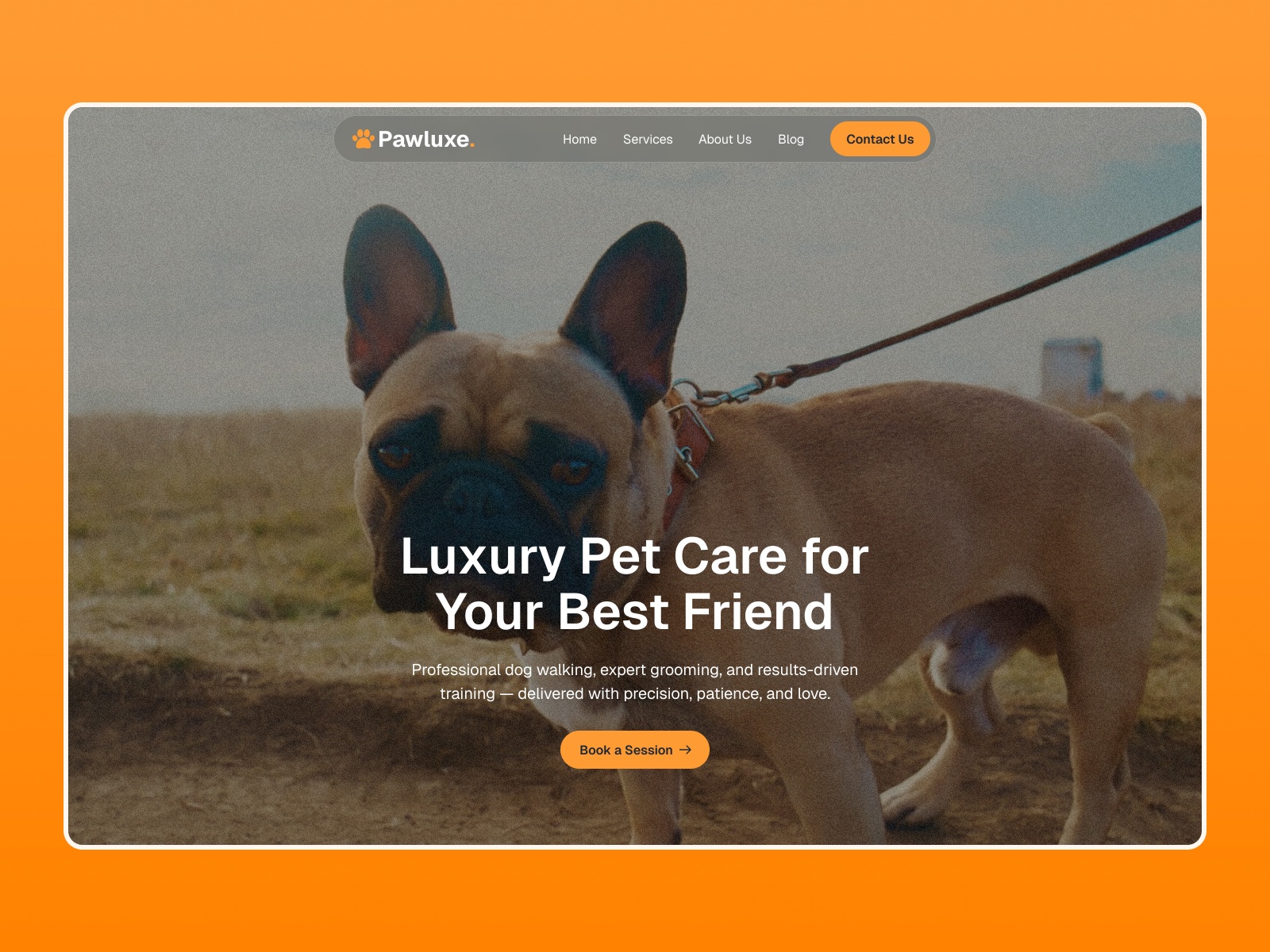 Pawluxe — Free Pet Services Framer Template preview