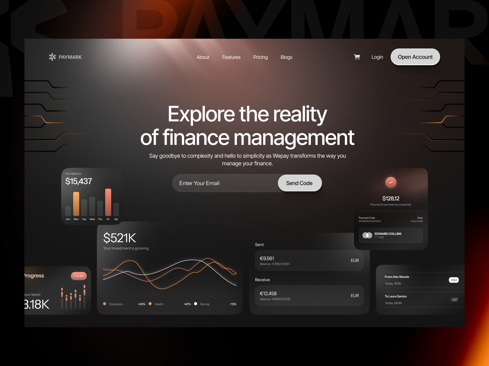 Paymark — Free Fintech & Payments Framer Template preview