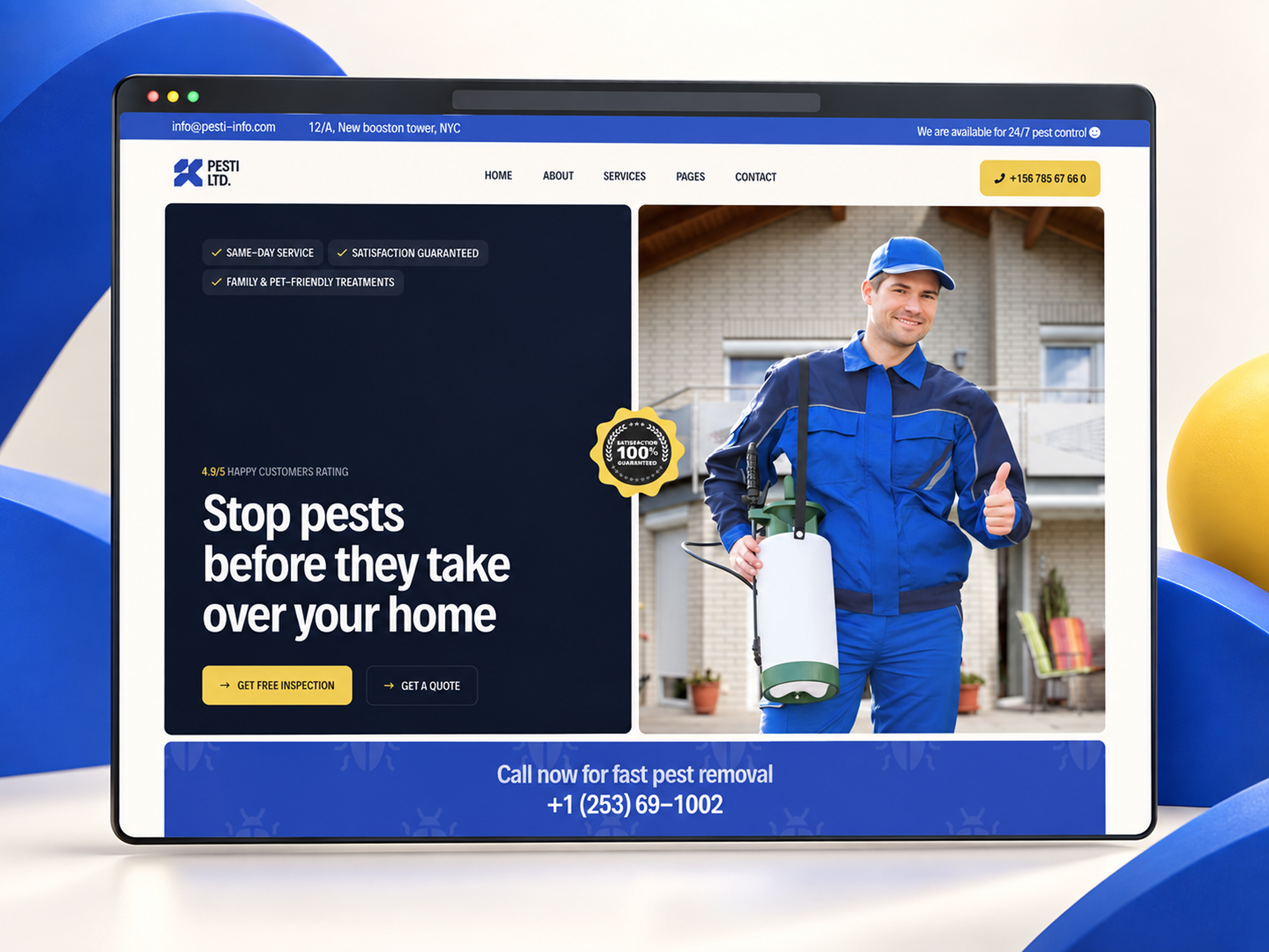 Pesti — Free Home Services Template for Framer preview