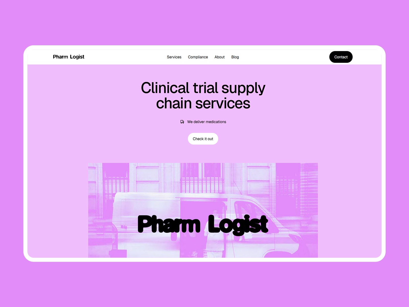 Pharm Logist — Free Medical Logistics Framer Template preview