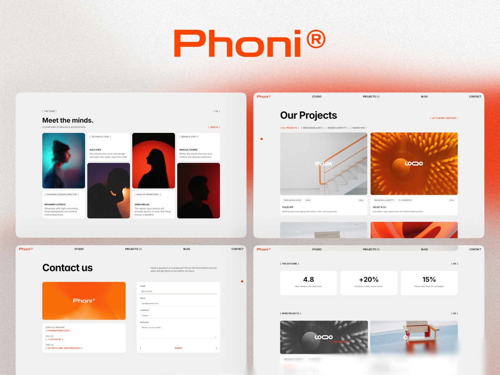 Phoni — Free Agency Framer Template preview