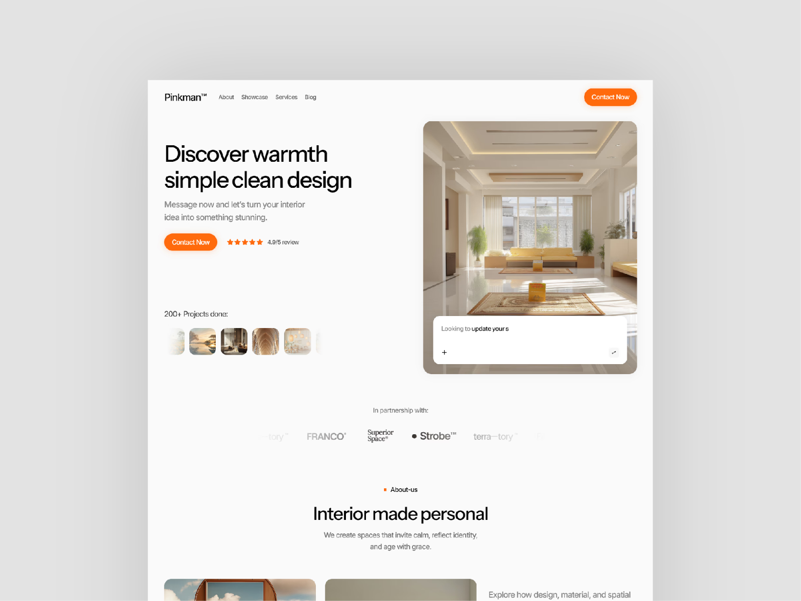 Pinkman — Free Architecture & Interior Studio Framer Template preview