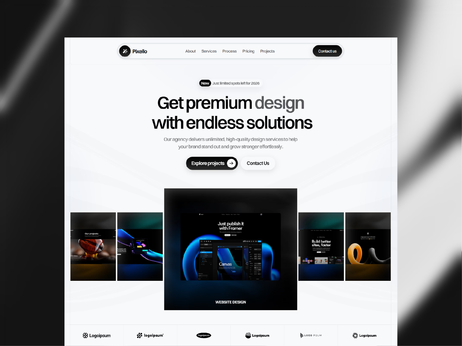 Pixello — Free SaaS Framer Template preview
