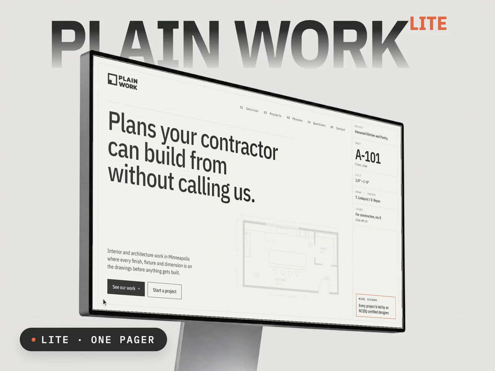 Plainwork Lite — Free Agency Template for Framer preview