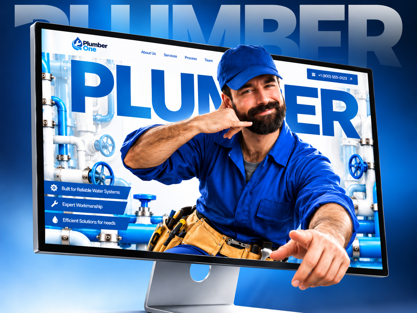 PlumberOne — Free Home Services Template for Framer preview