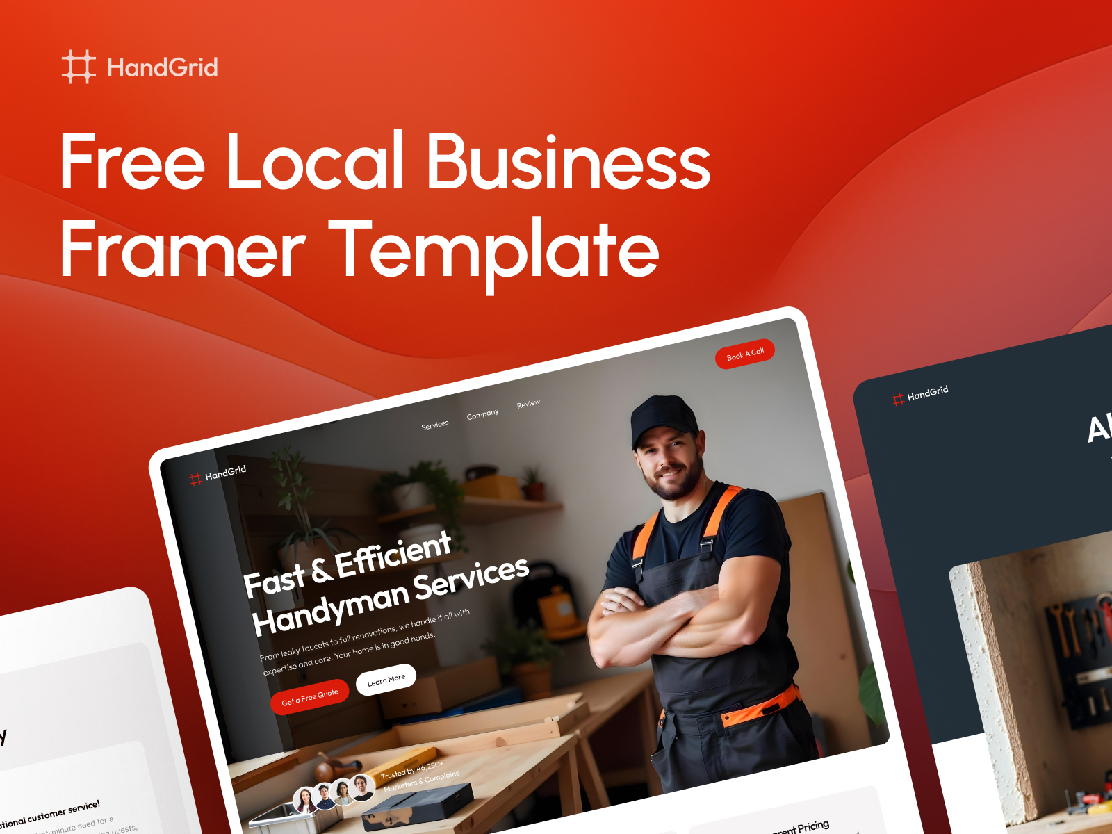 Plumbio — Free Landing Page Website Template by VMake Studios — Free Home Services Template for Framer by VMake Studios preview