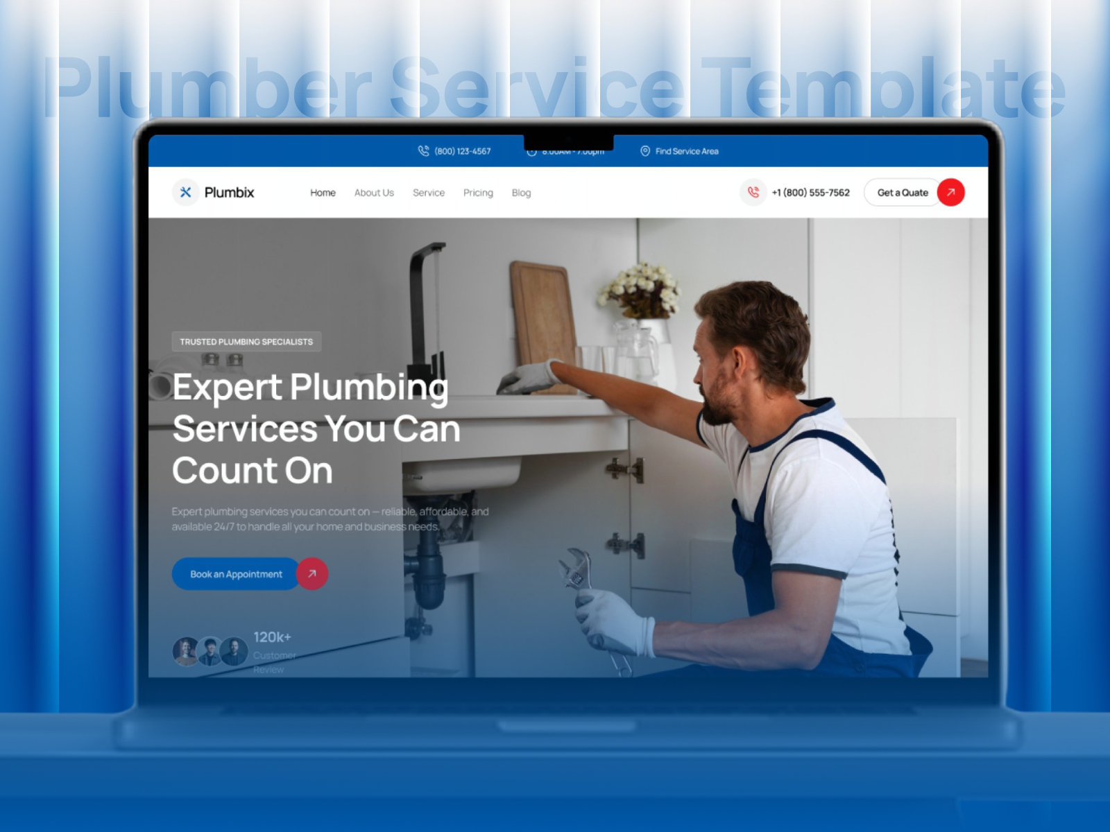 Plumbix — Free Home Services Framer Template preview