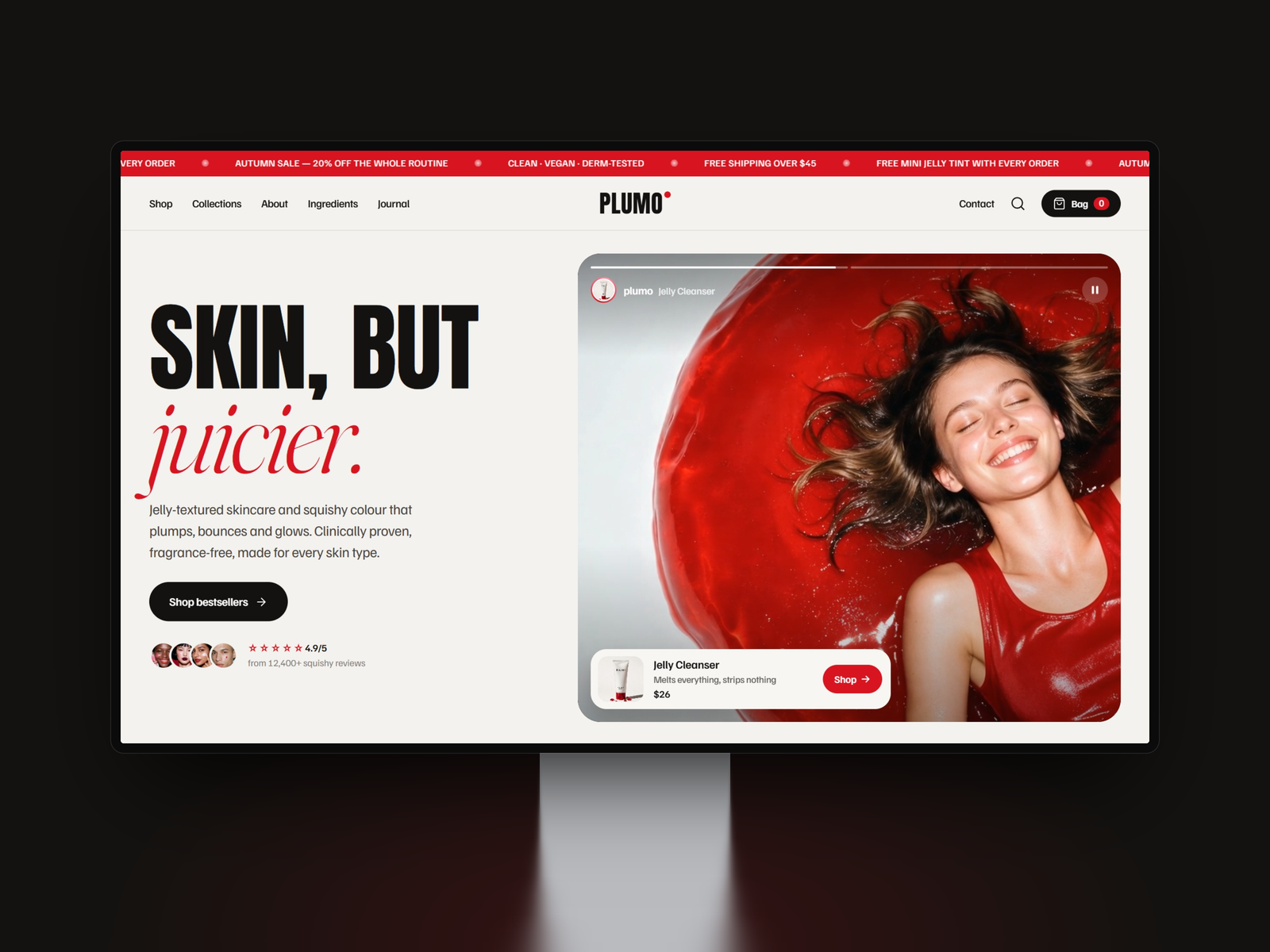 Plumo Cosmetics — Free Ecommerce Template for Framer preview