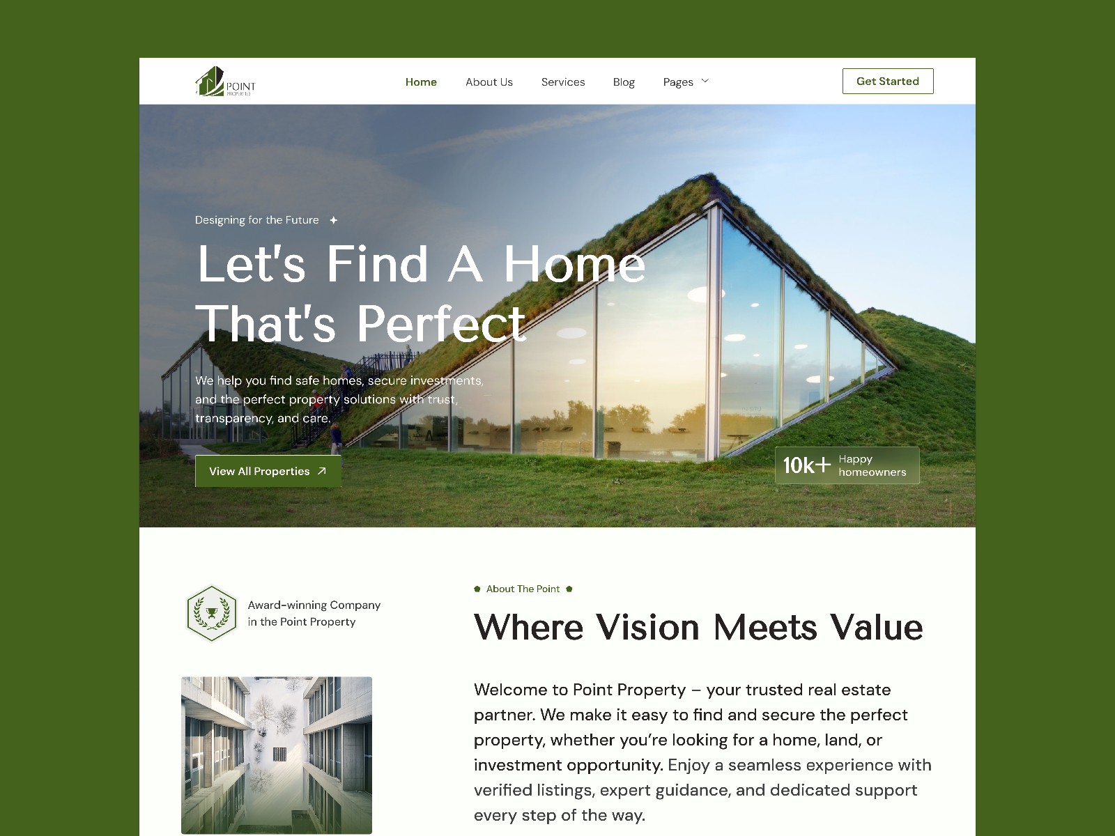 Point — Free Real Estate Framer Template preview