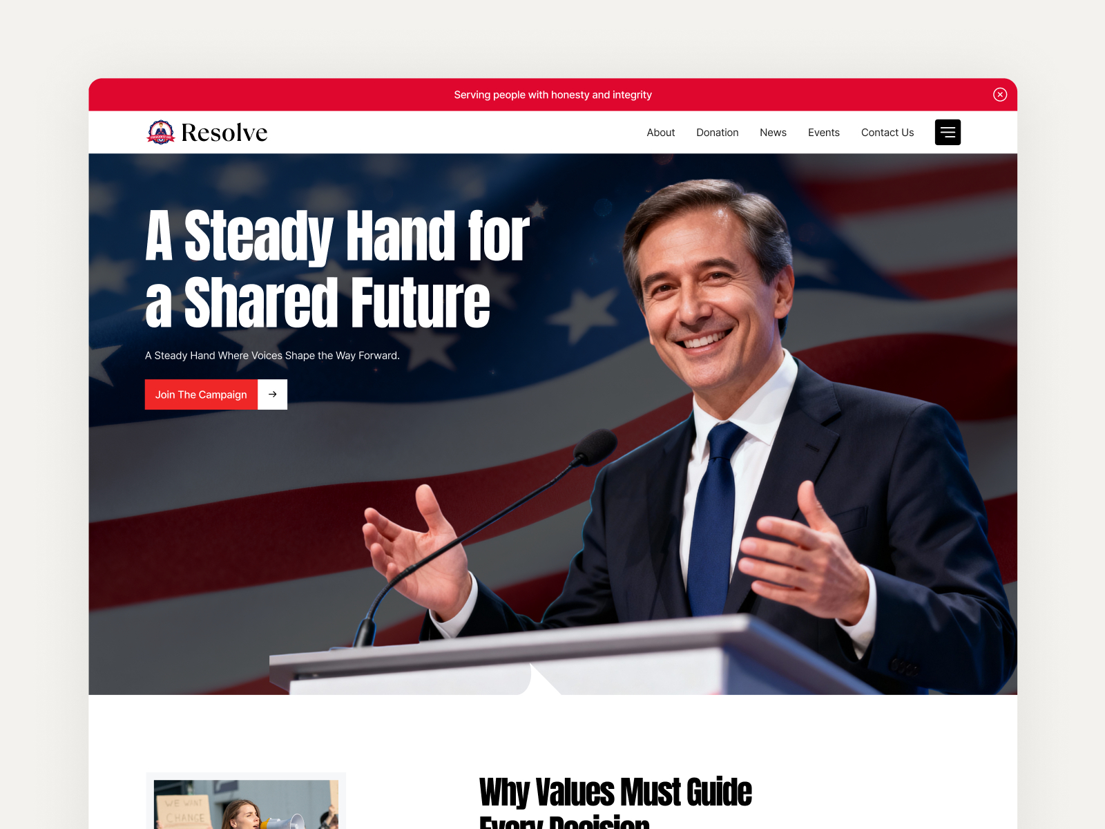 Policia — Free Political Campaign Framer Template preview