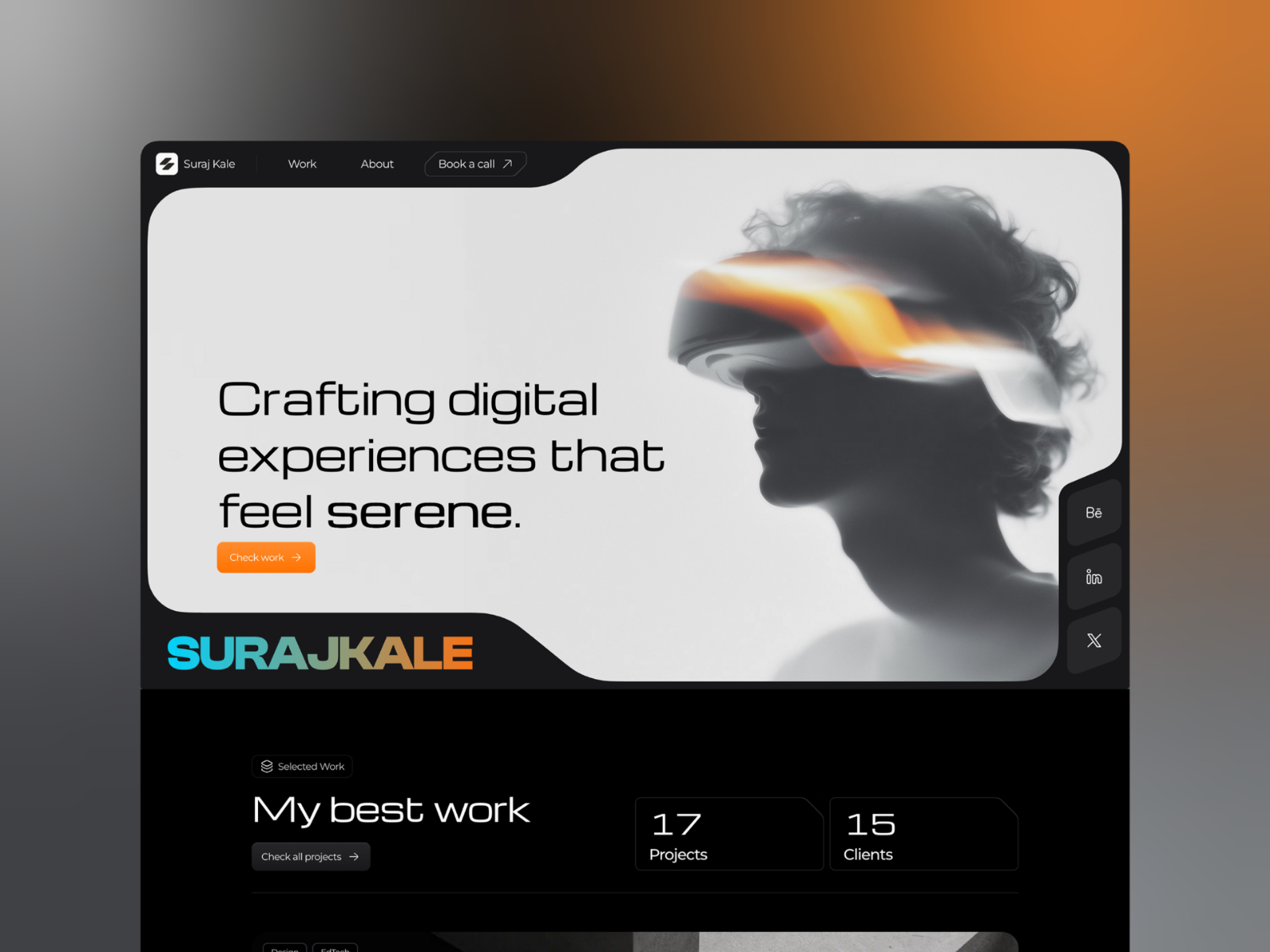 Portfoleon — Free Designer Portfolio Framer Template preview