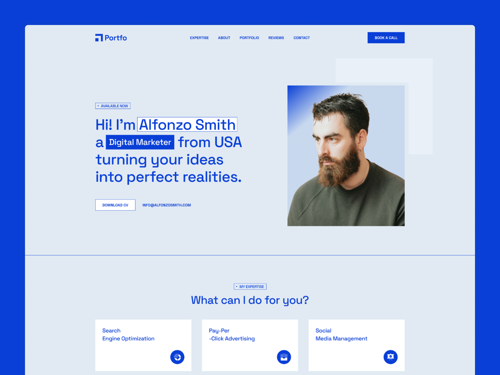 Portfox — Free Portfolio Framer Template preview