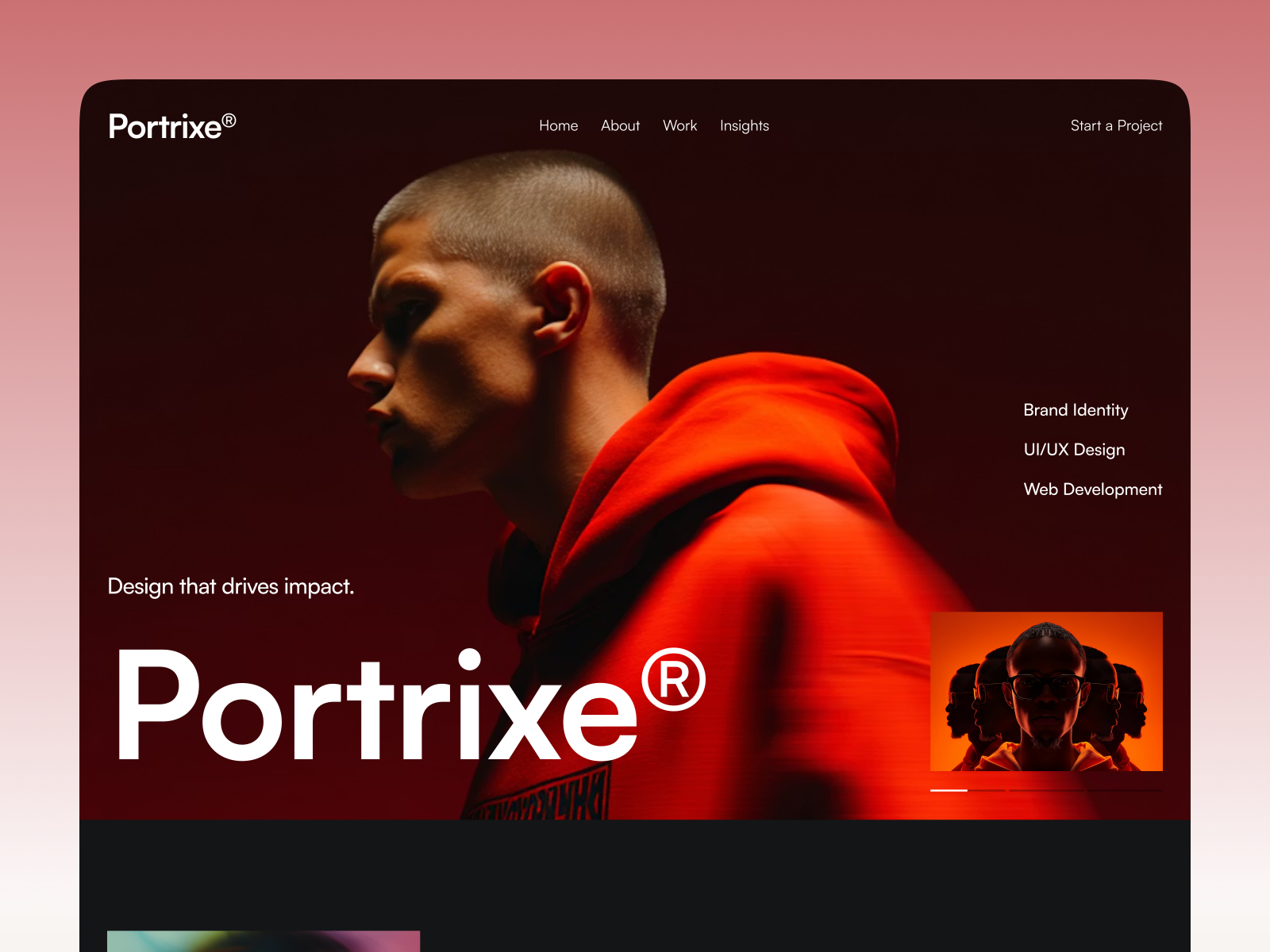 Portrixe — Free Agency Portfolio Framer Template preview