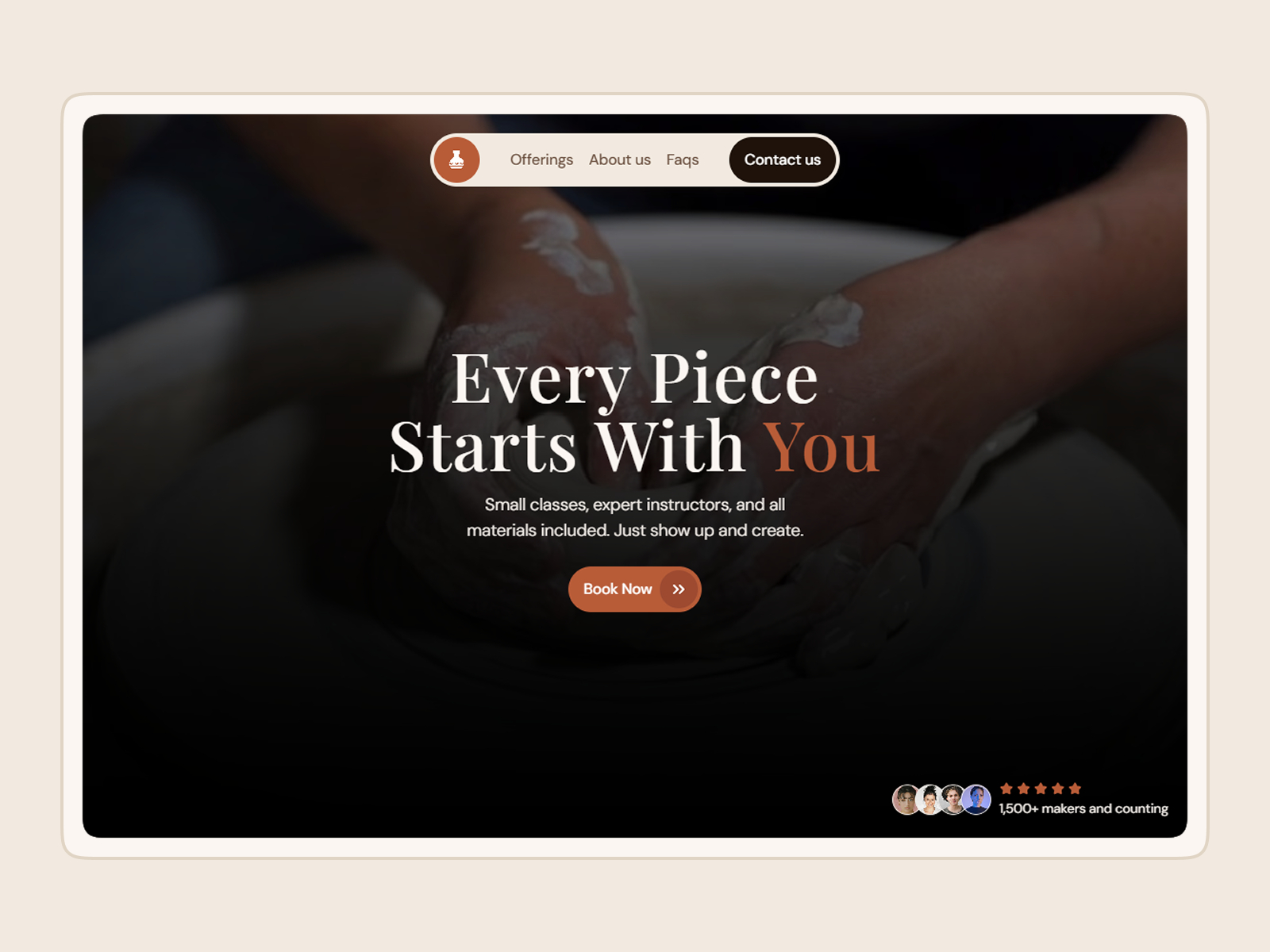 Pottery — Free Pottery Studio Framer Template preview