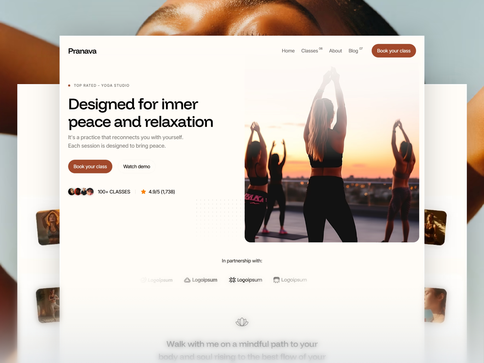 Pranava — Free Yoga & Wellness Framer Template preview