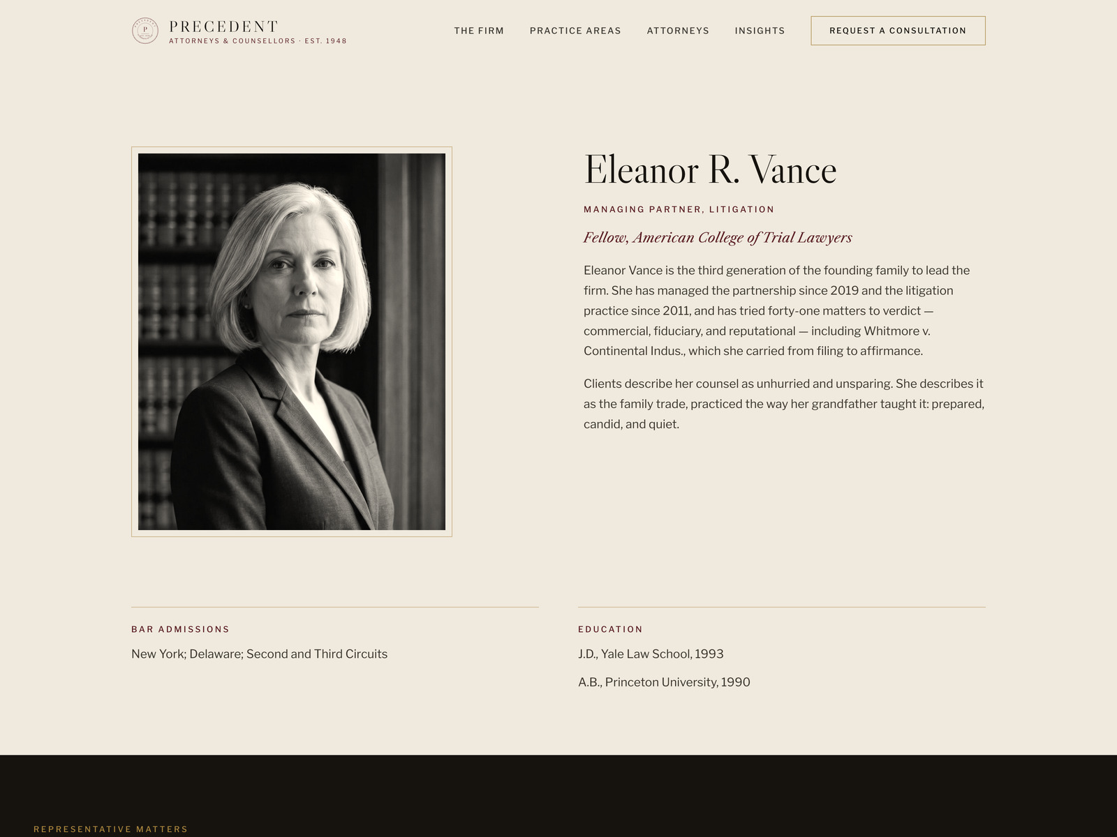 PRECEDENT: Free Portfolio Website Template by SoloFoundry — Free Dental Framer Template preview
