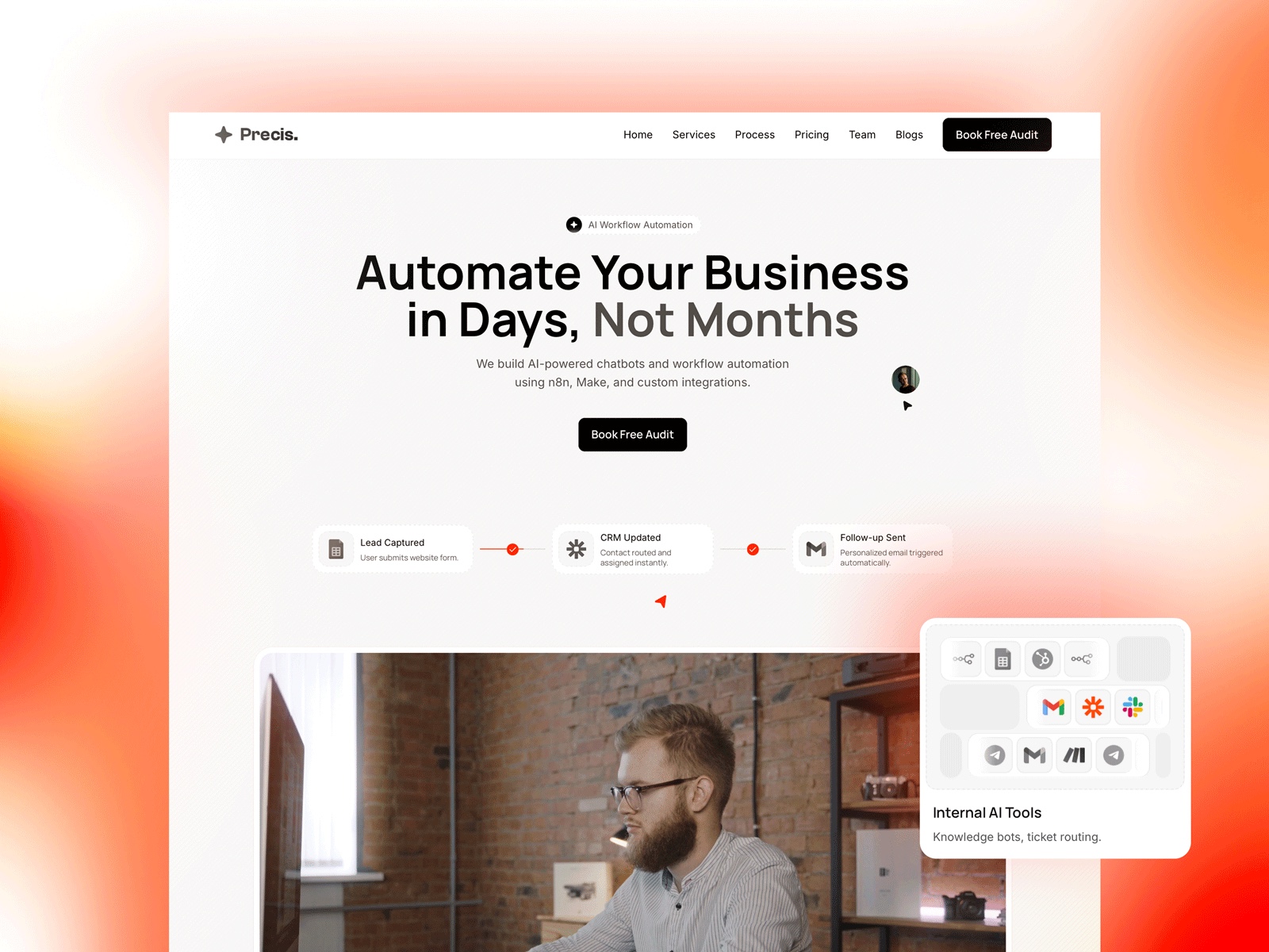 Precis — Free Agency Framer Template preview
