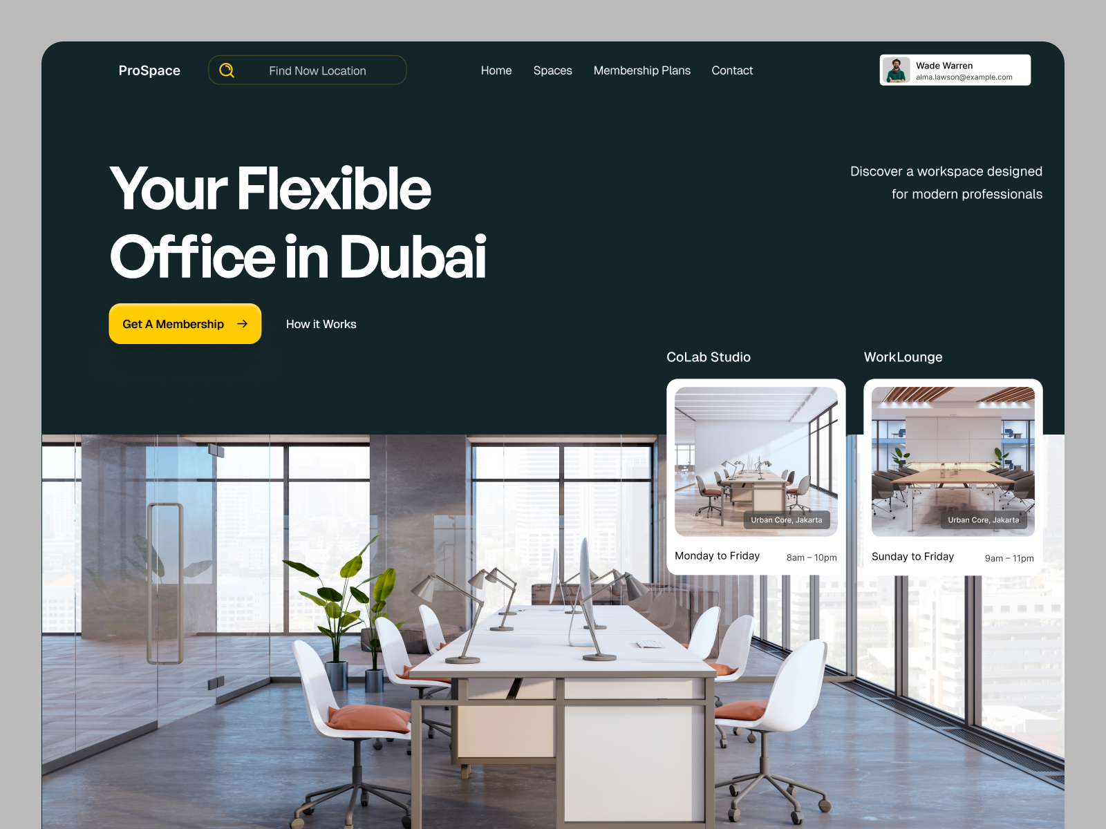 Pro Space — Free Coworking Space Framer Template preview