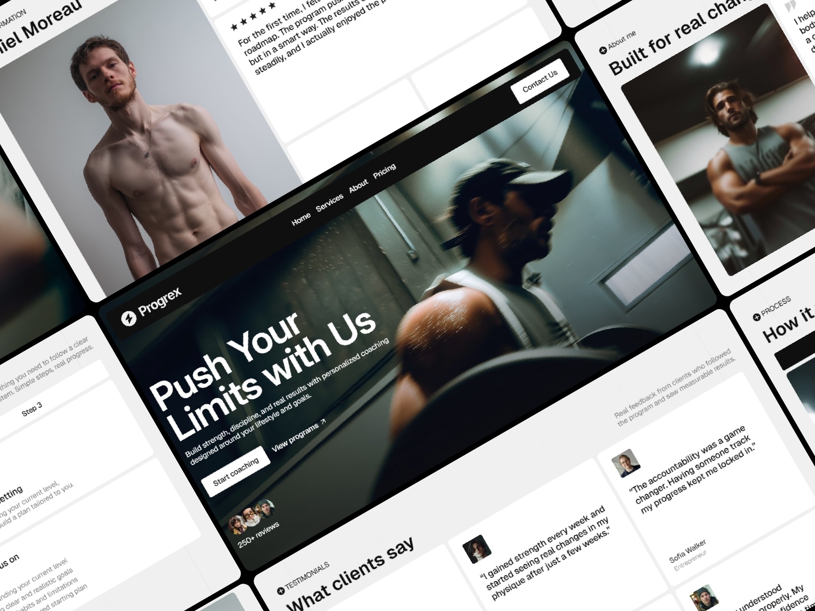 Progrex — Free Fitness Framer Template preview