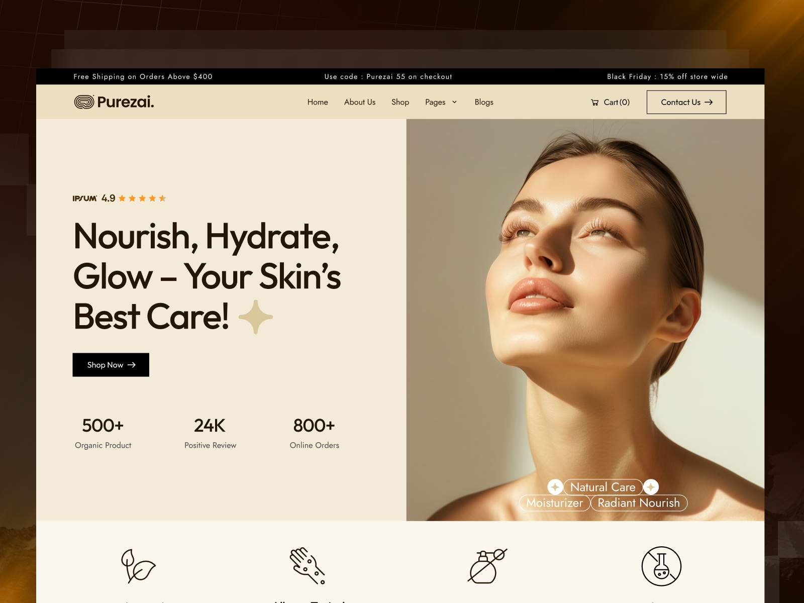 Purefz — Free Ecommerce Framer Template preview