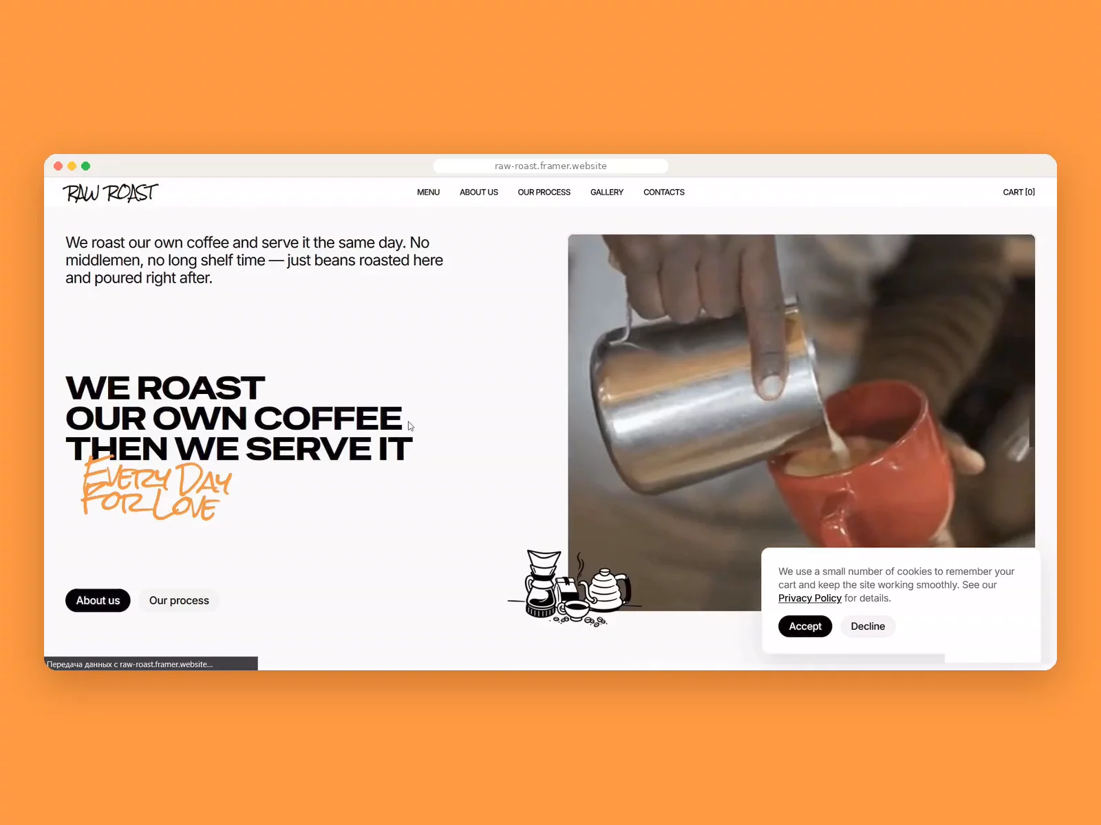 Raw Roast — Free Food Template for Framer preview