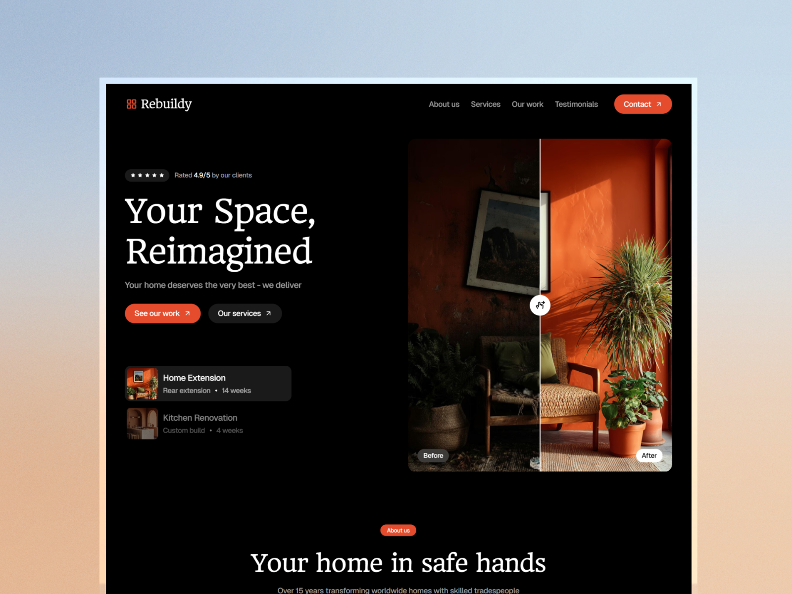 Rebuildy - Free Construction Framer Template preview