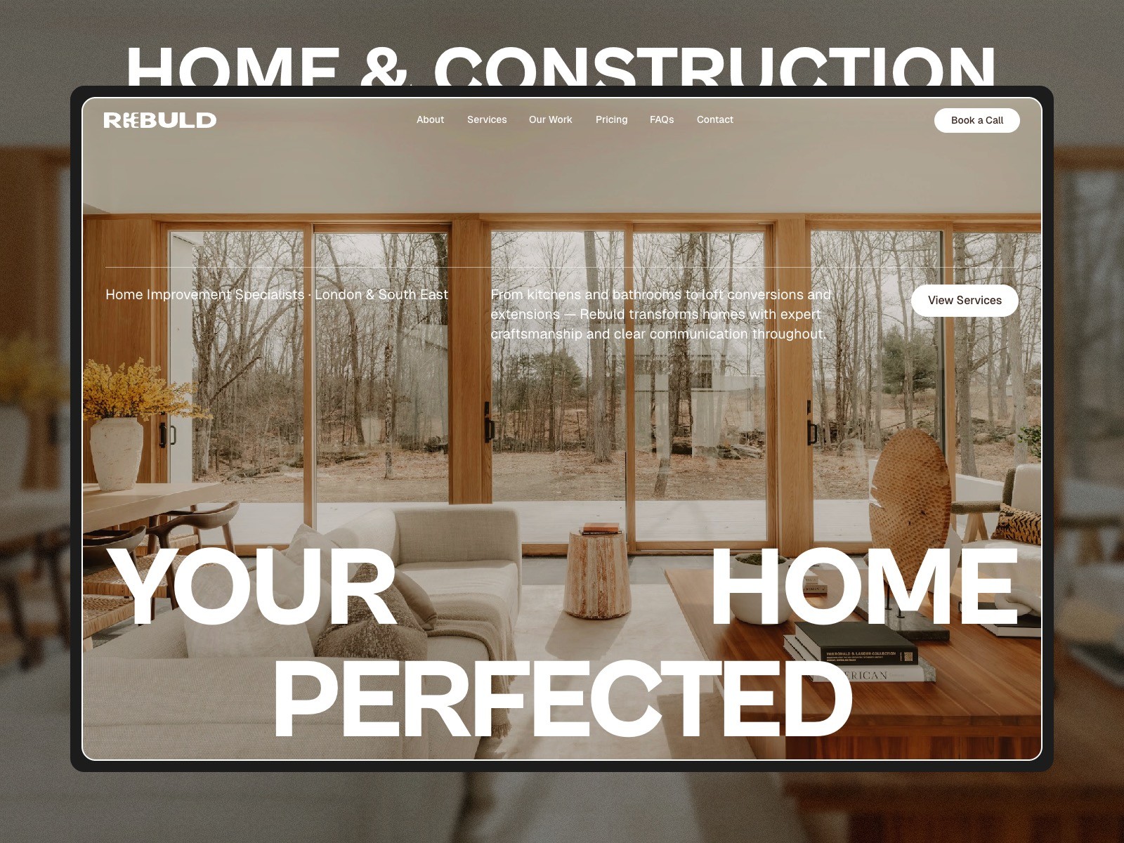 Rebuld — Free Home Services Framer Template preview
