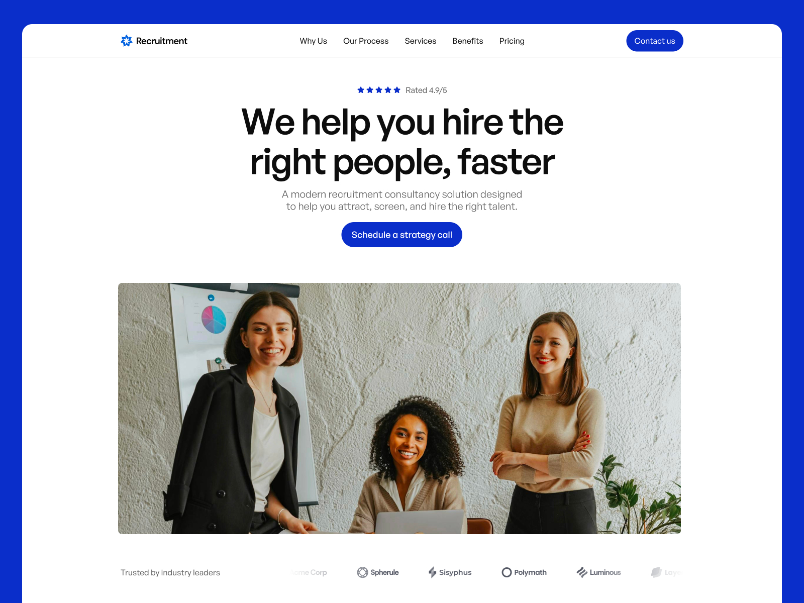 Recruitment — Free HR Consultancy Framer Template preview