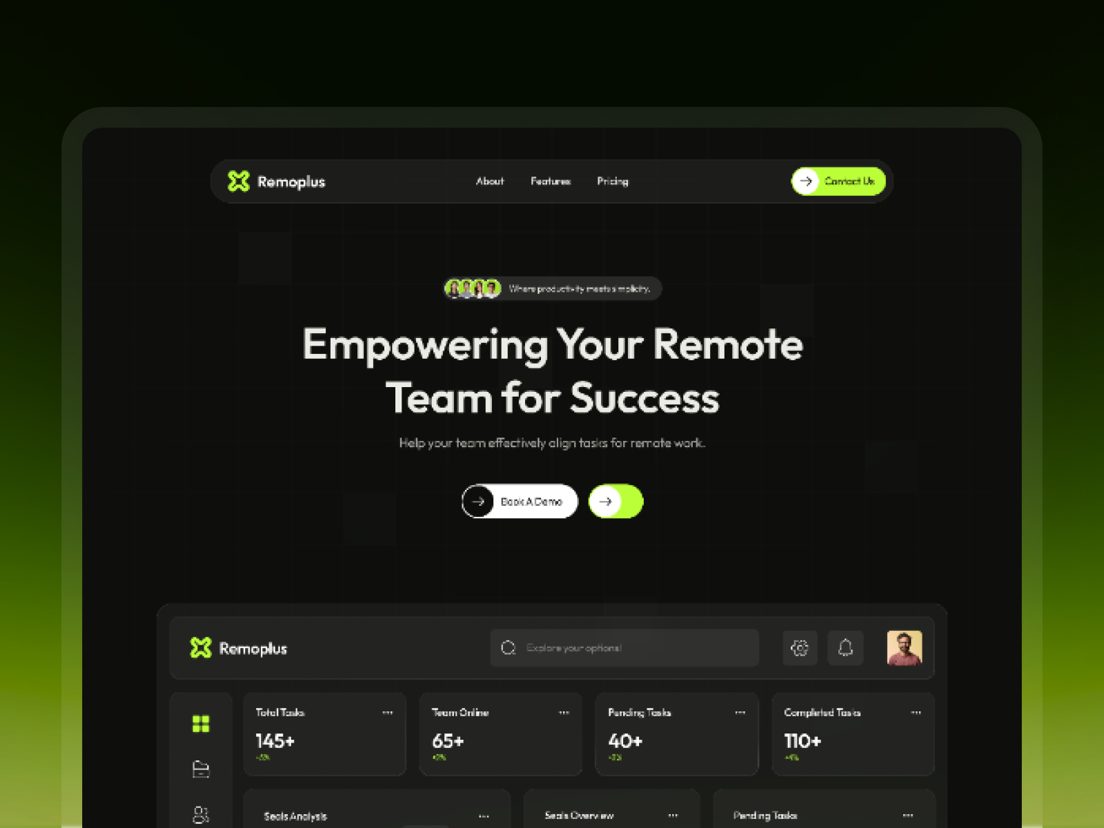 Remoplus: Free Agency Website Template by Theme Crapt — Free SaaS Framer Template preview