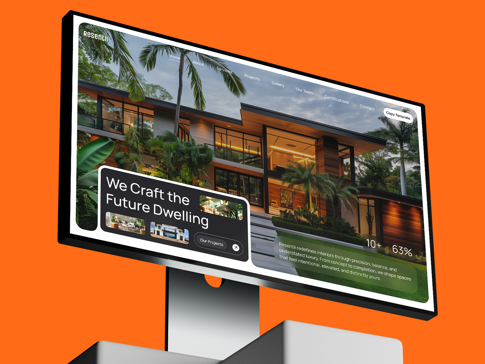 Resentii — Free Interior Design Studio Framer Template preview